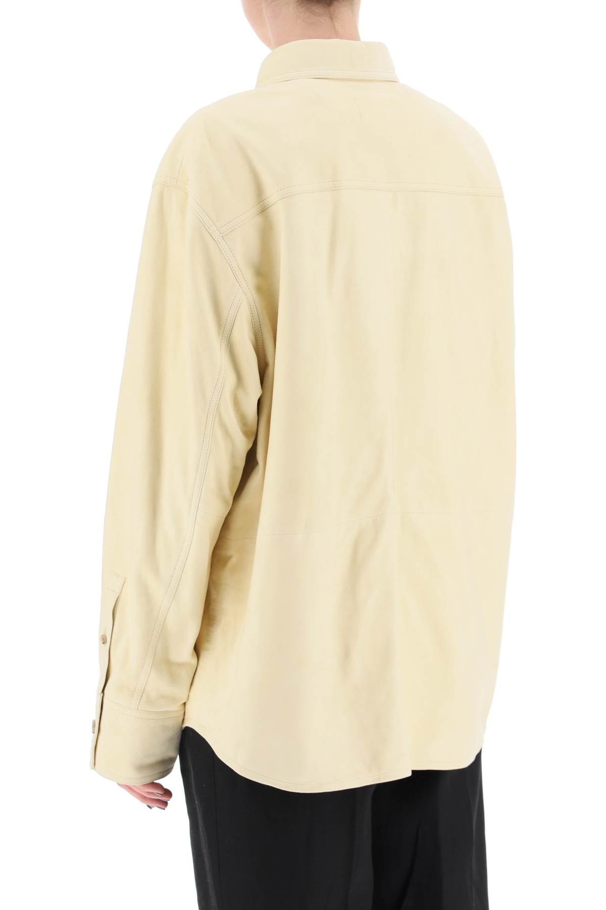 Loulou Studio Suede Overshirt   Beige