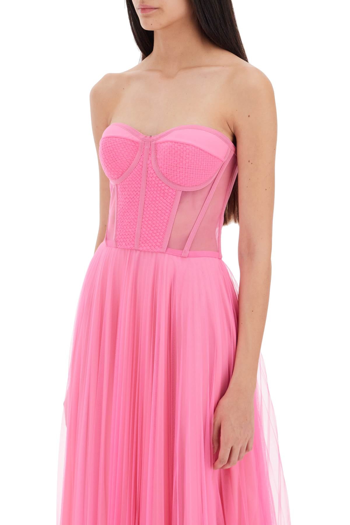 1913 Dresscode Tulle Long Bustier Dress   Fluo