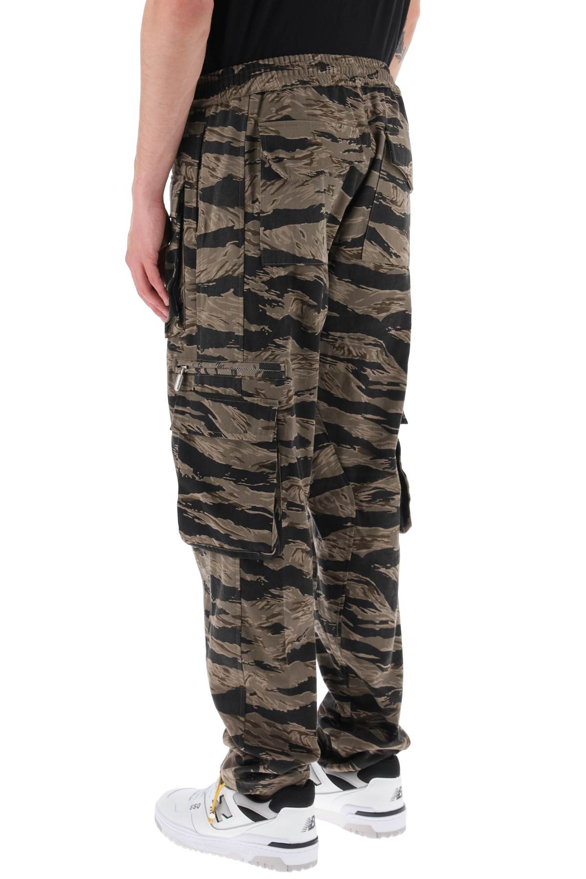 Rhude Cargo Pants With 'Tiger Camo' Motif All Over   Black