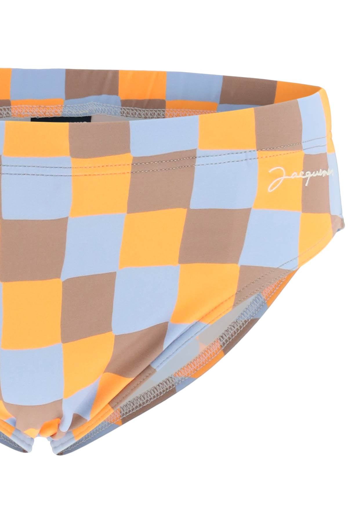 Jacquemus 'Orange Damier' Swim Briefs   Multicolor