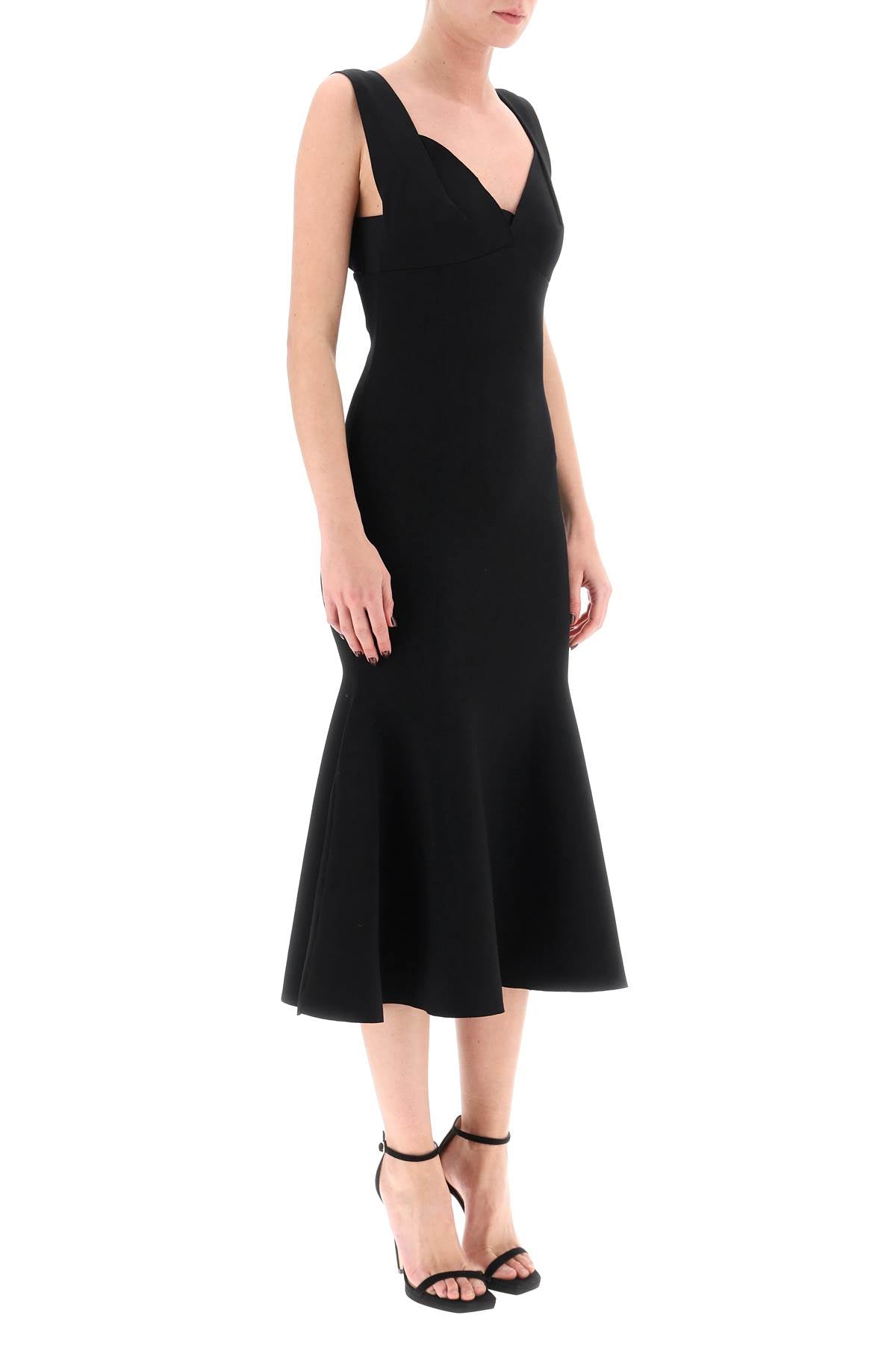 Roland mouret fluted hem midi dress