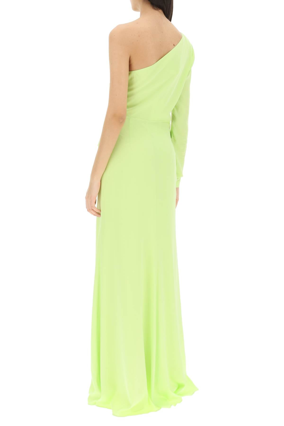 Roland mouret asymmetric stretch silk gown with cut-out detail