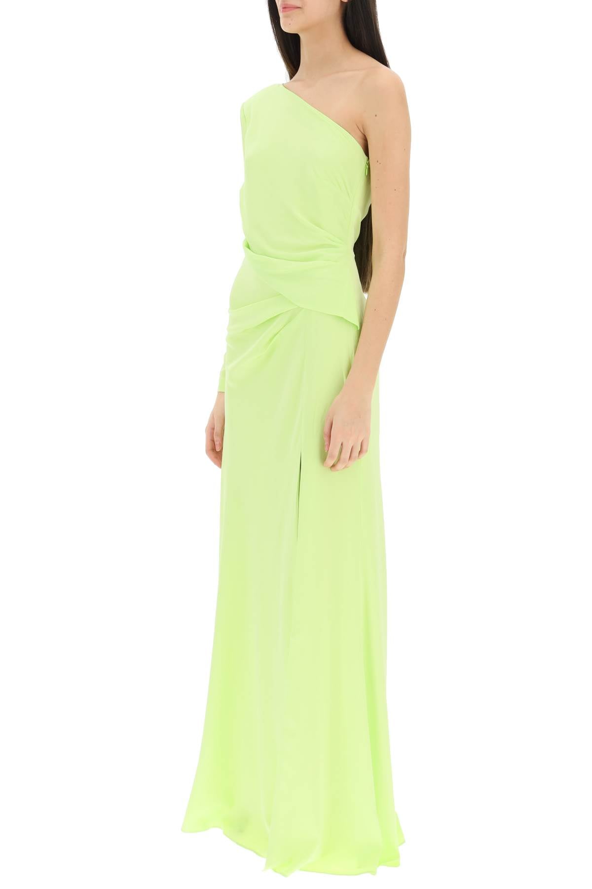 Roland mouret asymmetric stretch silk gown with cut-out detail