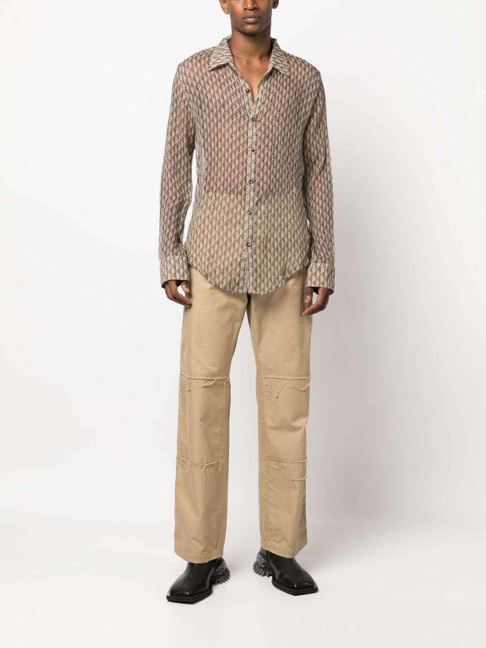 MARINE SERRE Shirts Beige