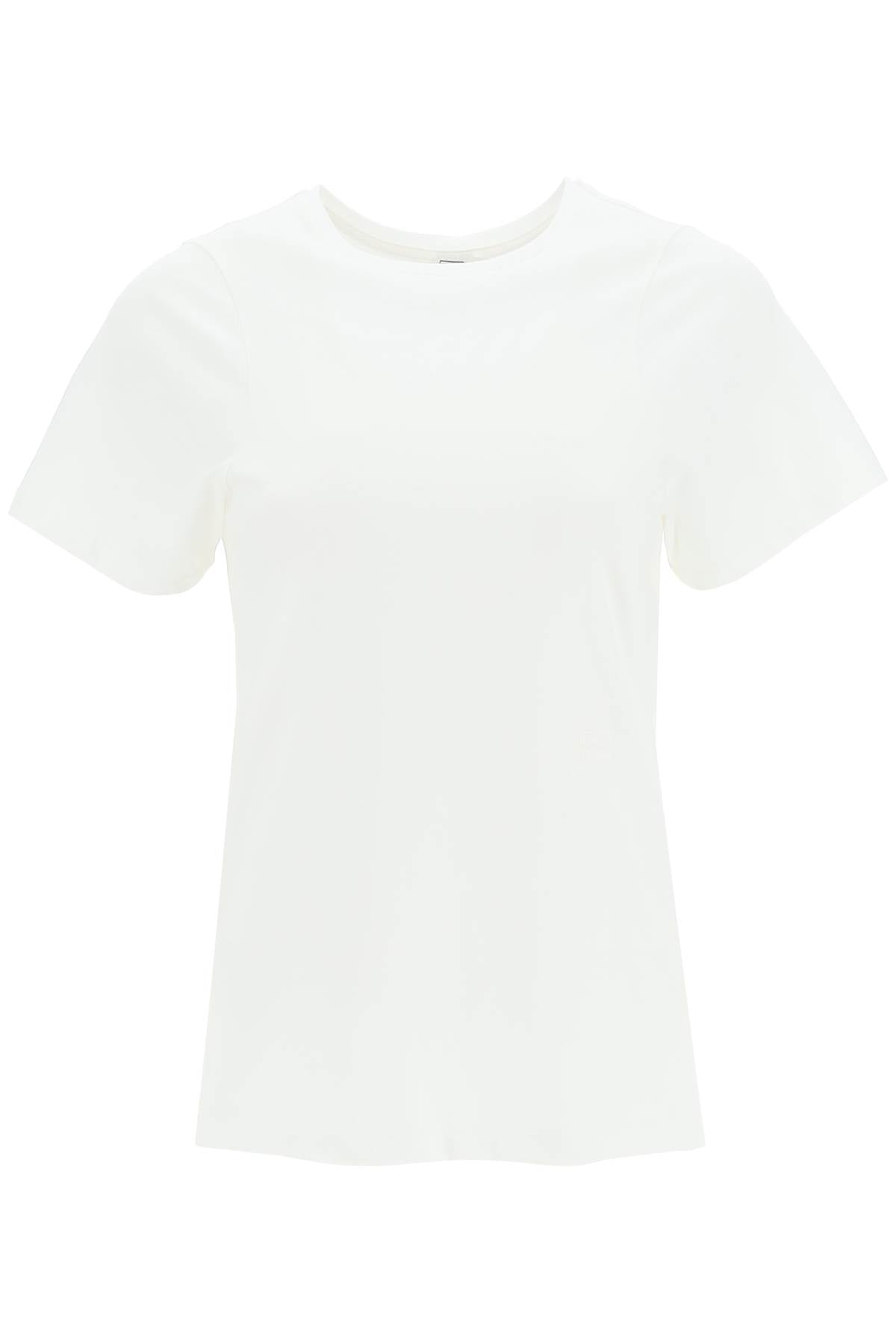 Toteme monogram-embroidered curved t-shirt