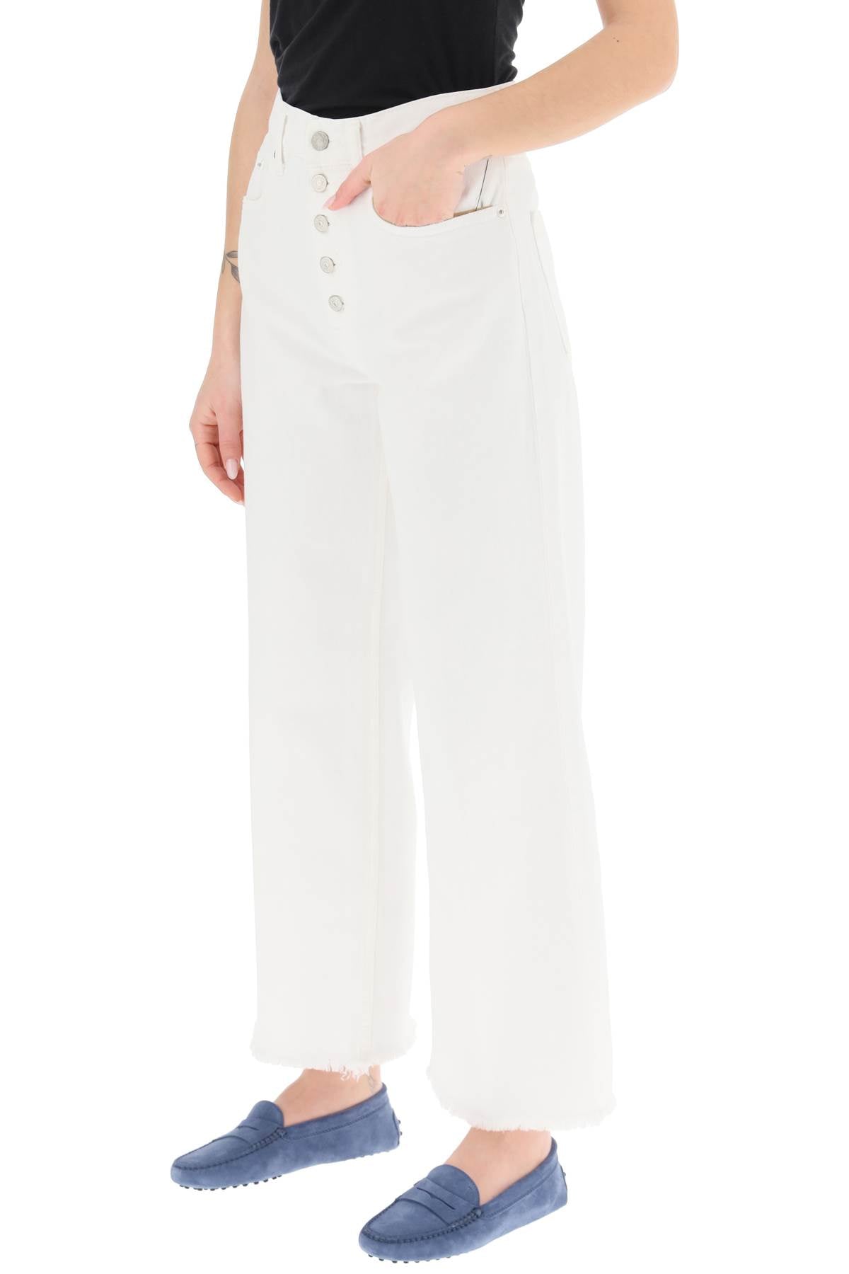 Polo ralph lauren fringed cropped wide leg jeans