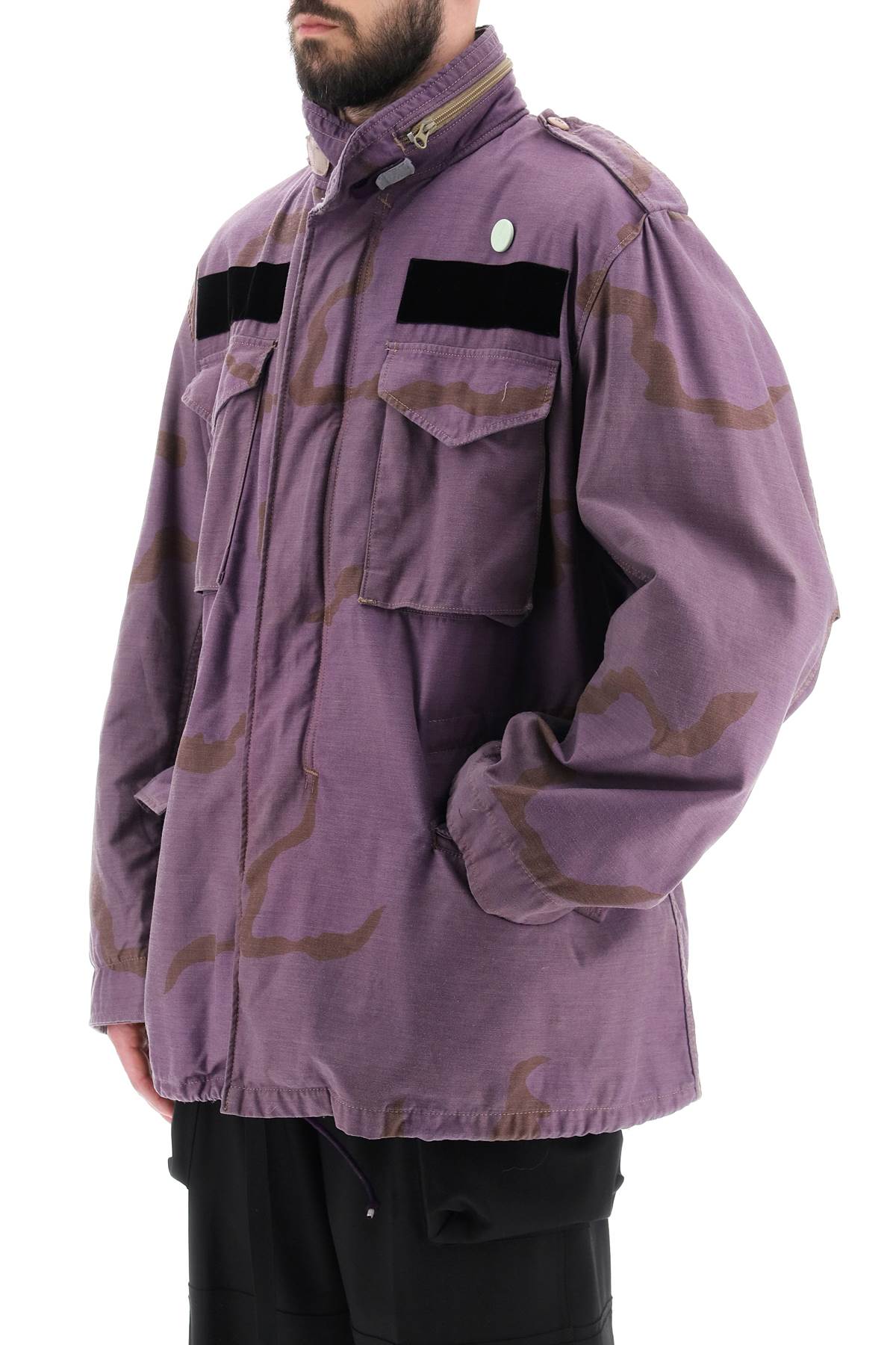 Oamc field jacket in cotton with camouflage pattern