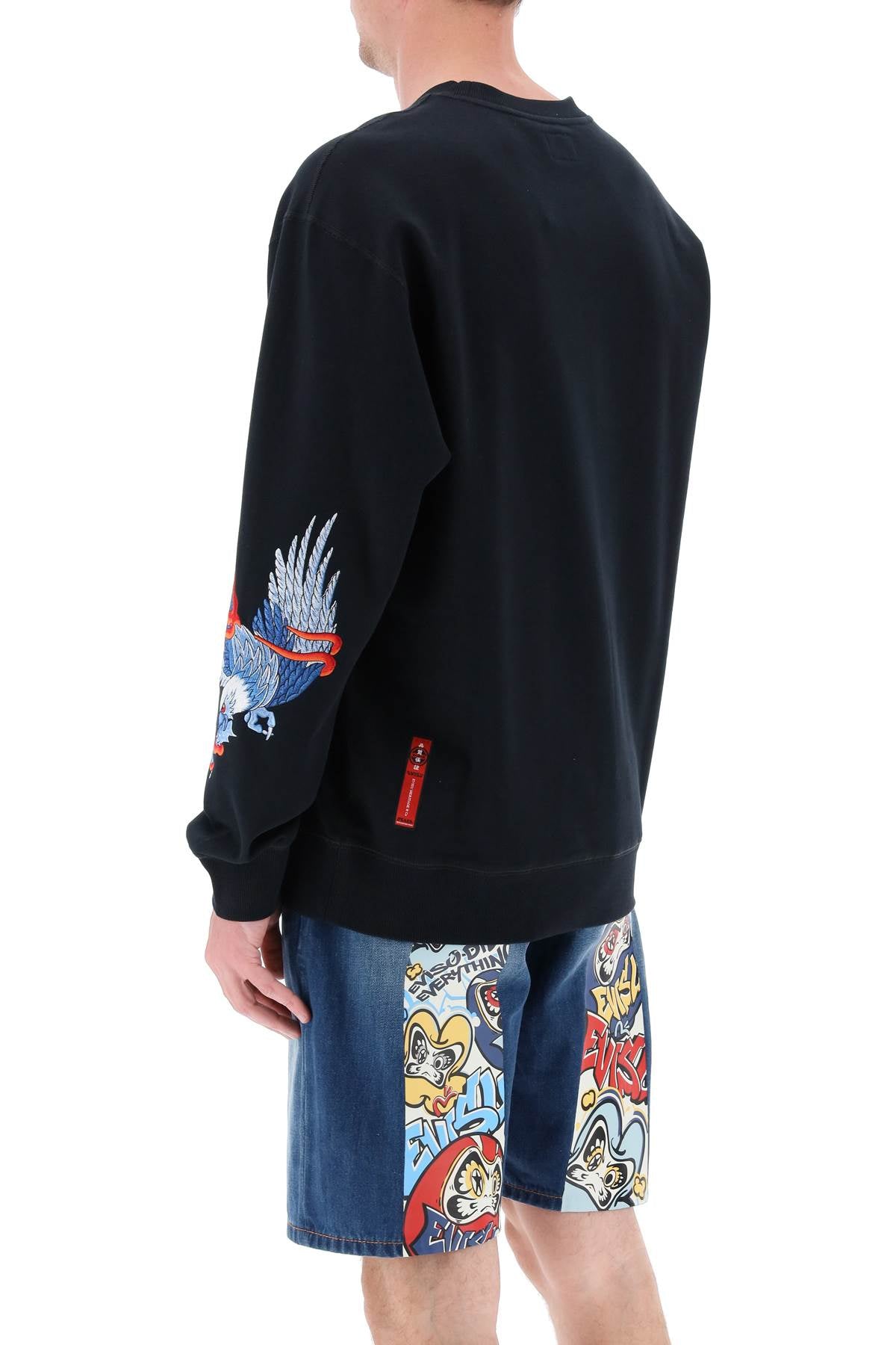 Evisu seagull & eagle embroidered sweatshirt