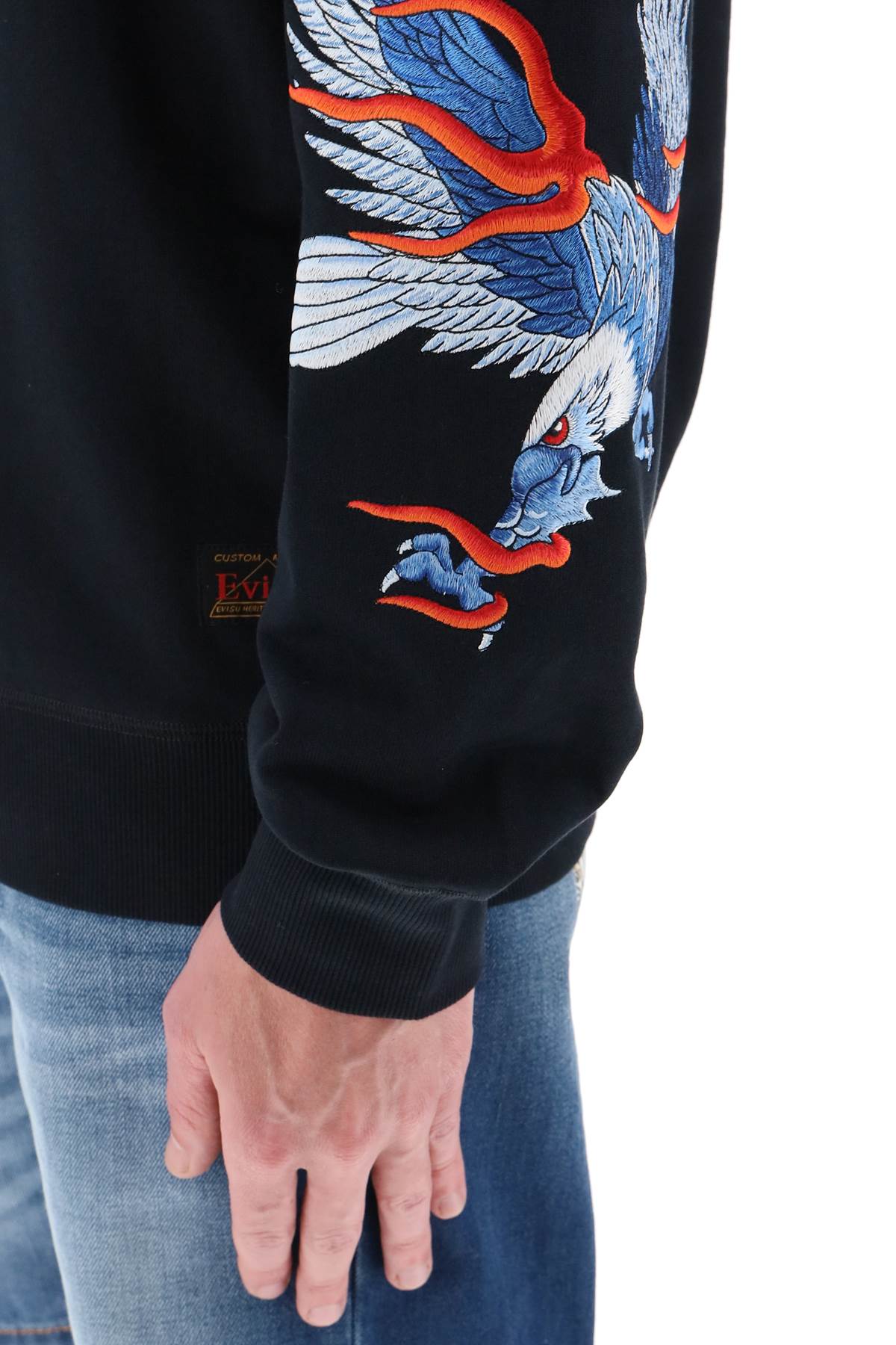 Evisu seagull & eagle embroidered sweatshirt