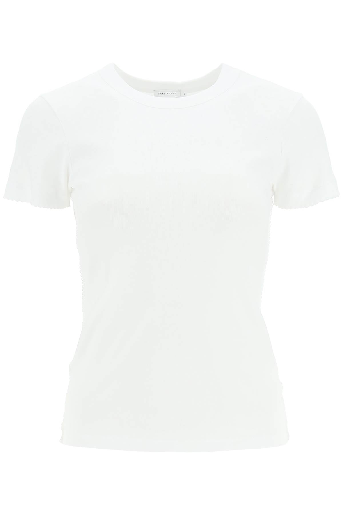 Saks potts 'uma' organic cotton t-shirt with embroidered trims