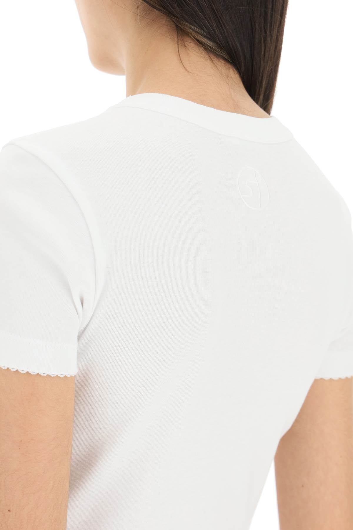 Saks potts 'uma' organic cotton t-shirt with embroidered trims