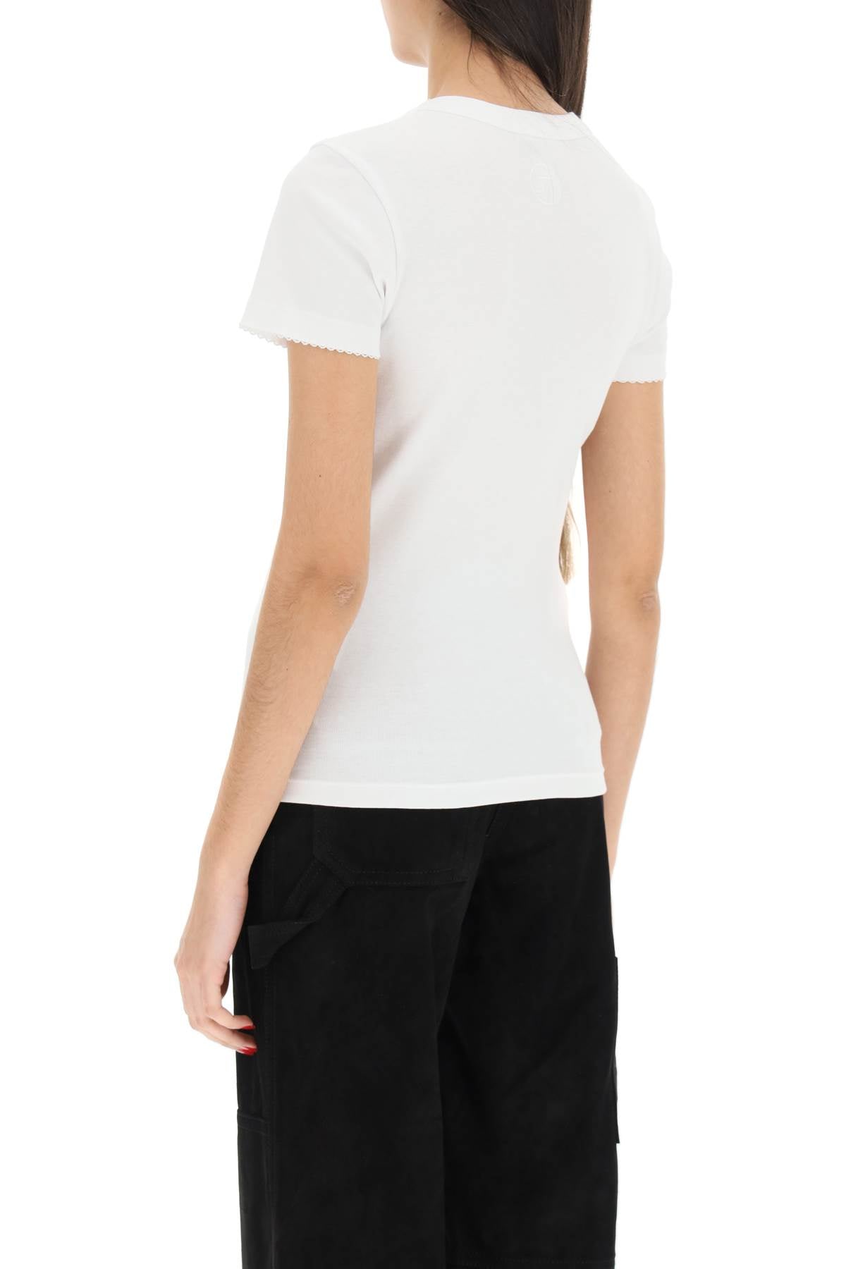 Saks potts 'uma' organic cotton t-shirt with embroidered trims