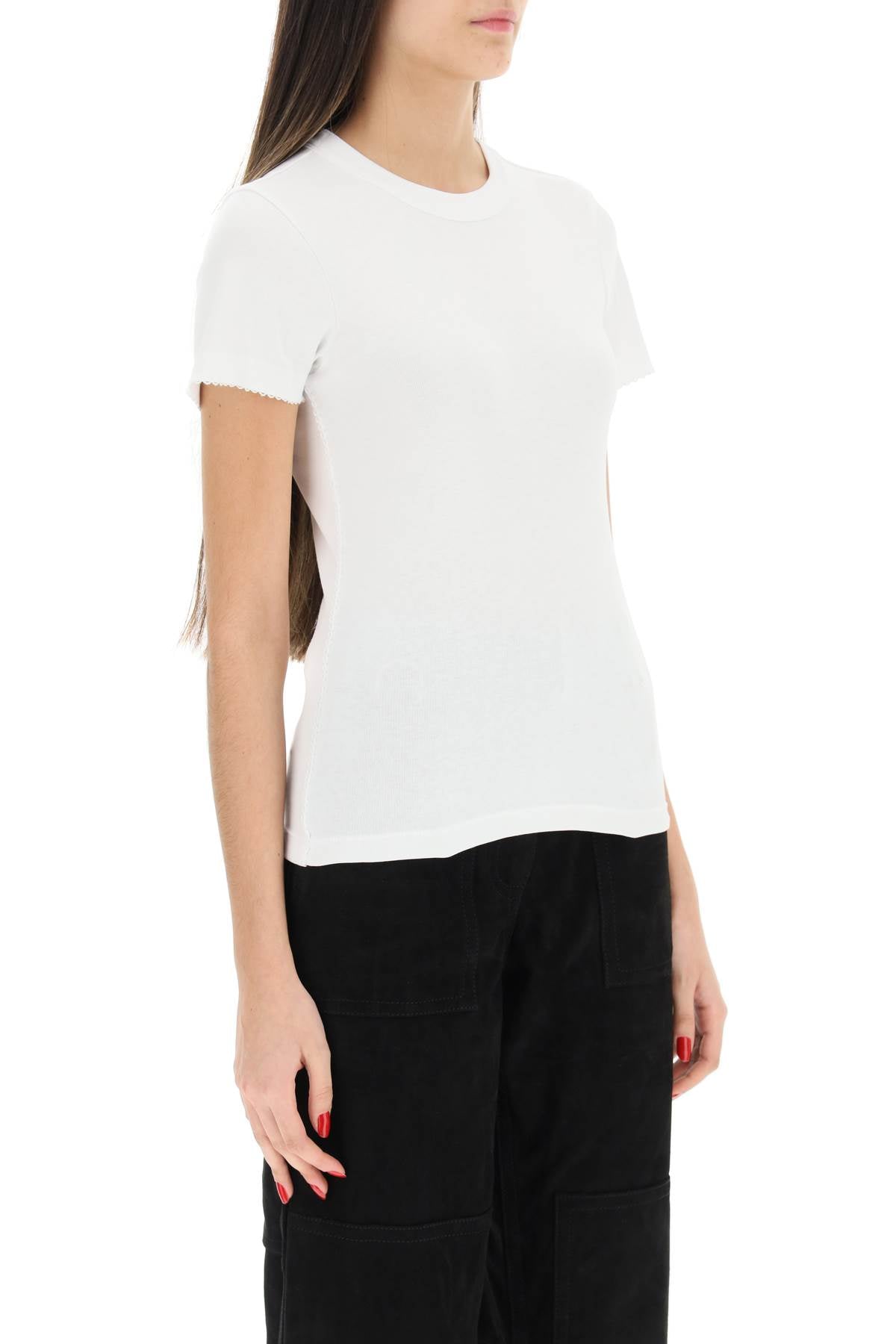 Saks potts 'uma' organic cotton t-shirt with embroidered trims