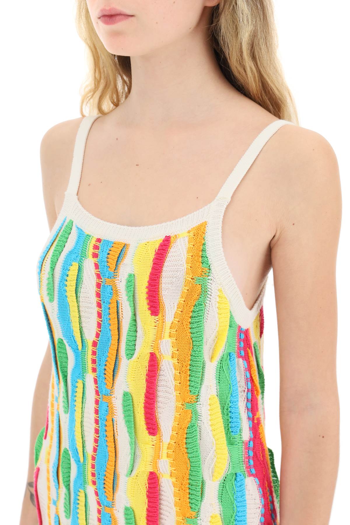 Msgm multicolor knit mini dress