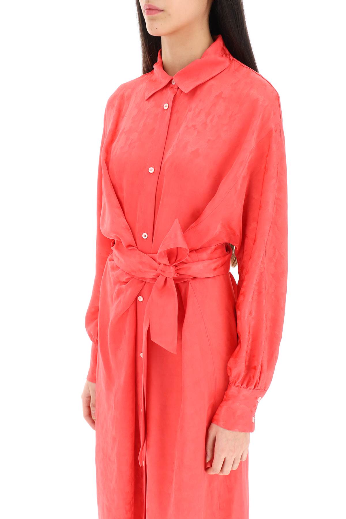 Msgm jacquard satin shirt dress