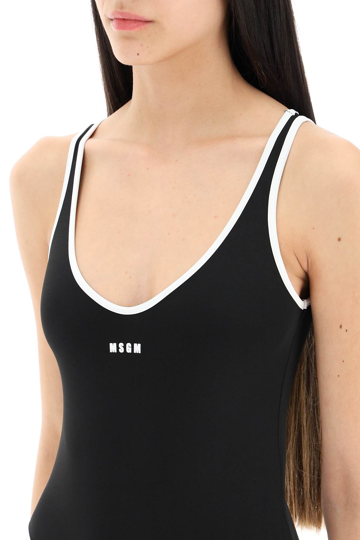 Msgm logo one-piece swimsuit