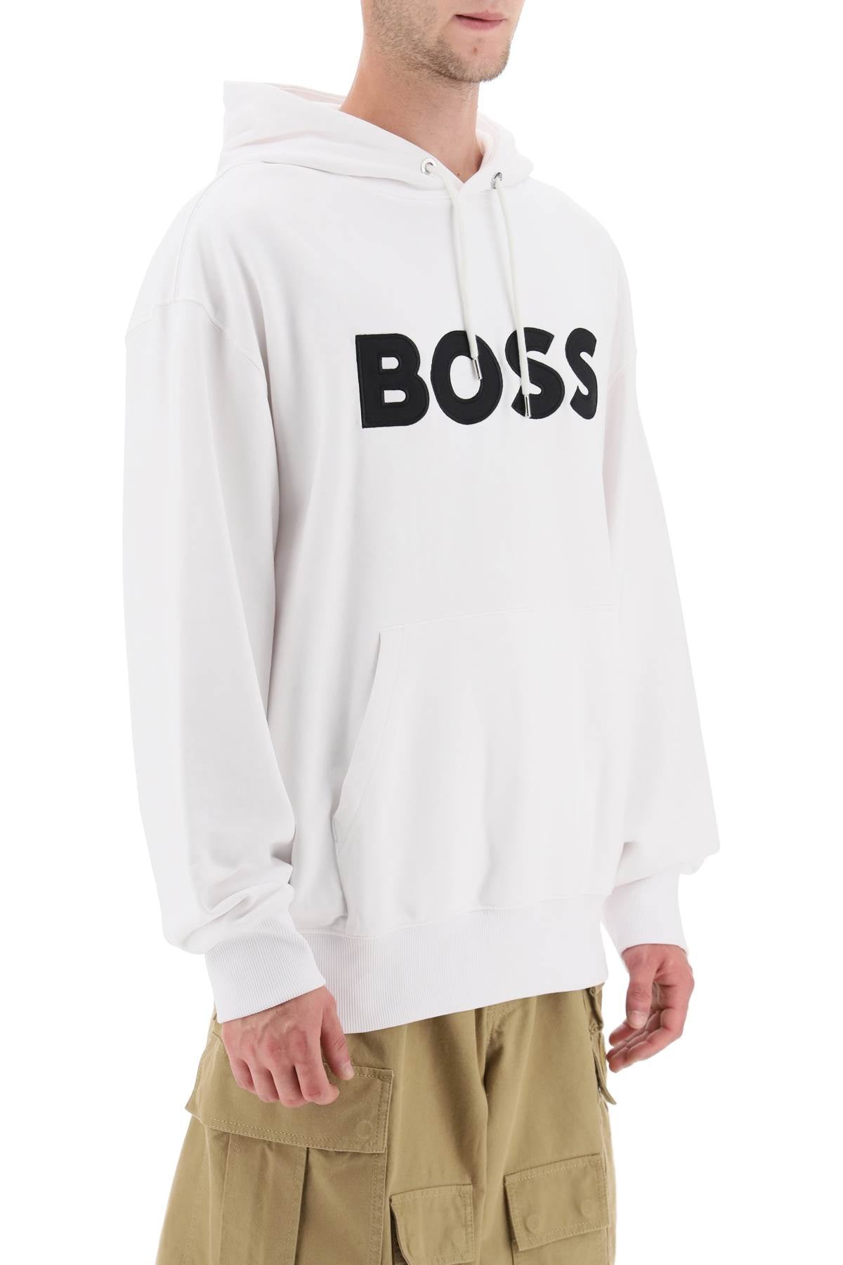 Boss logo patch hoodie - ALPHA PANTHEON Opulencia Elegante | Unveiling the Premier Destination for Designer Fashion & Luxury Apparel