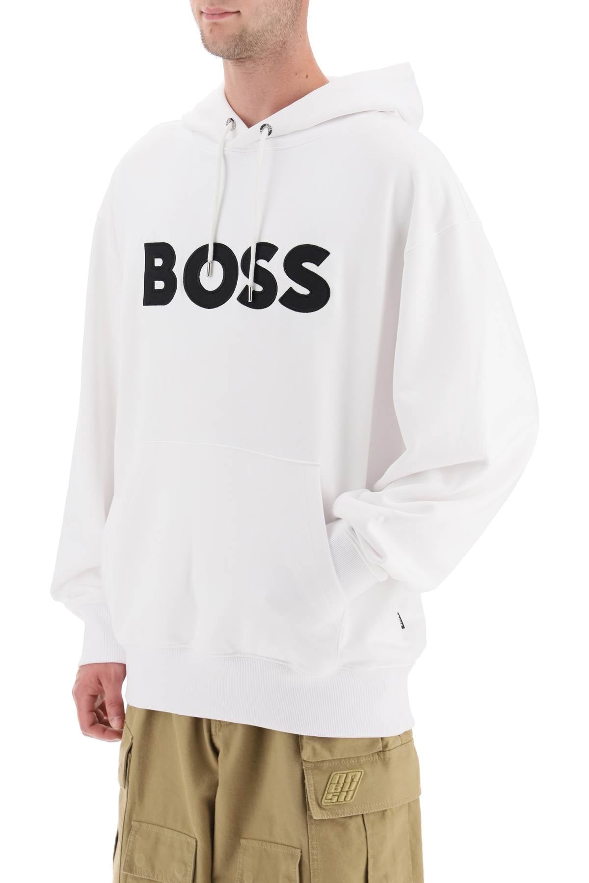 Boss logo patch hoodie - ALPHA PANTHEON Opulencia Elegante | Unveiling the Premier Destination for Designer Fashion & Luxury Apparel