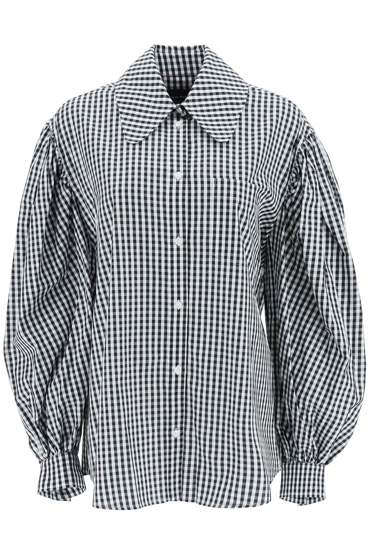 Simone rocha oversized gingham shirt with puff sleeves