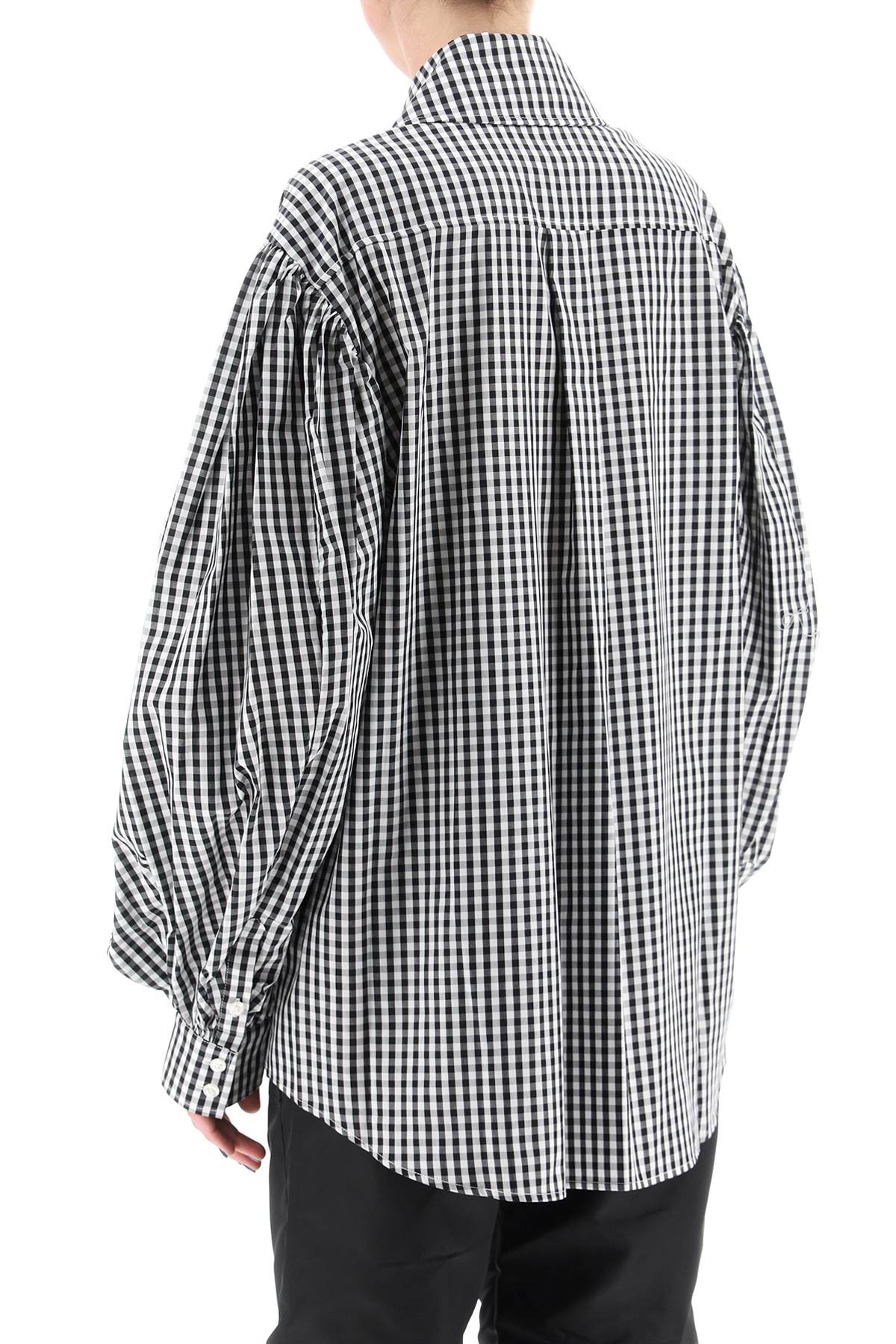 Simone rocha oversized gingham shirt with puff sleeves