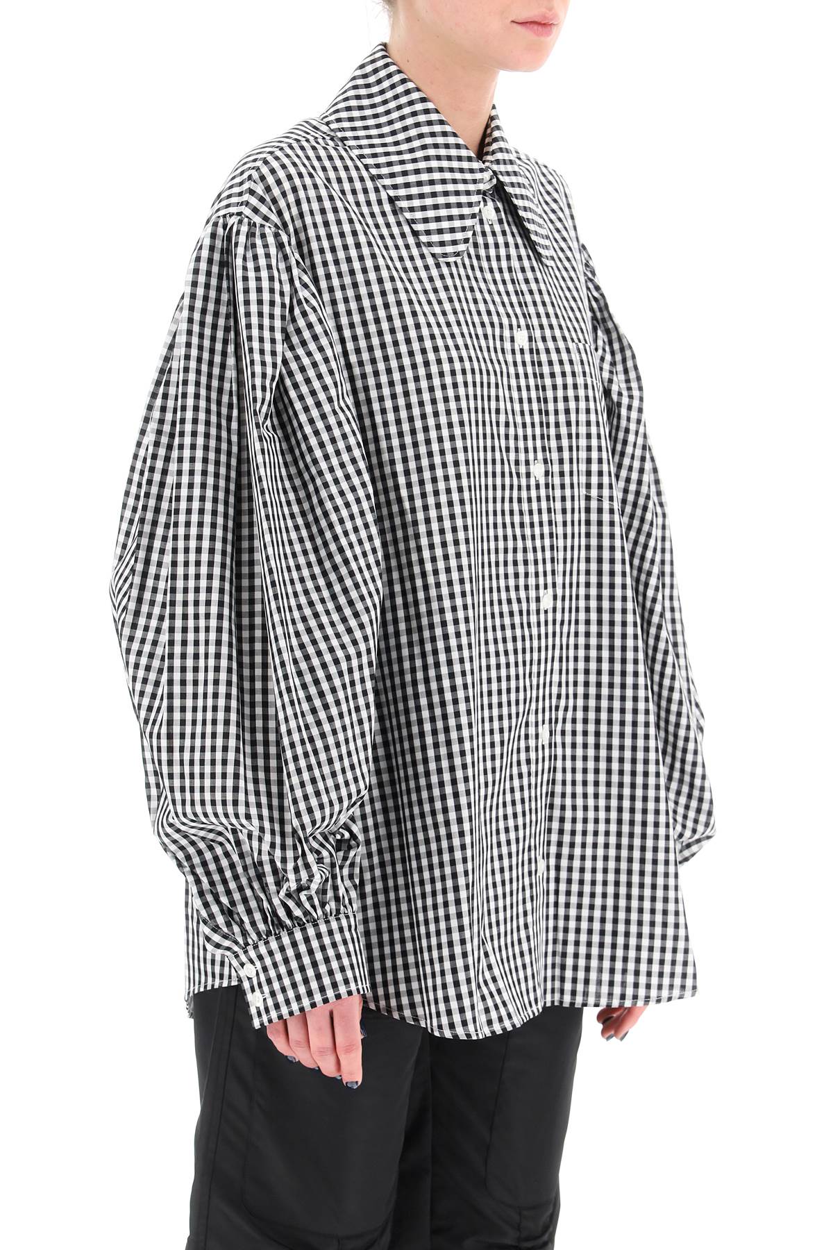 Simone rocha oversized gingham shirt with puff sleeves