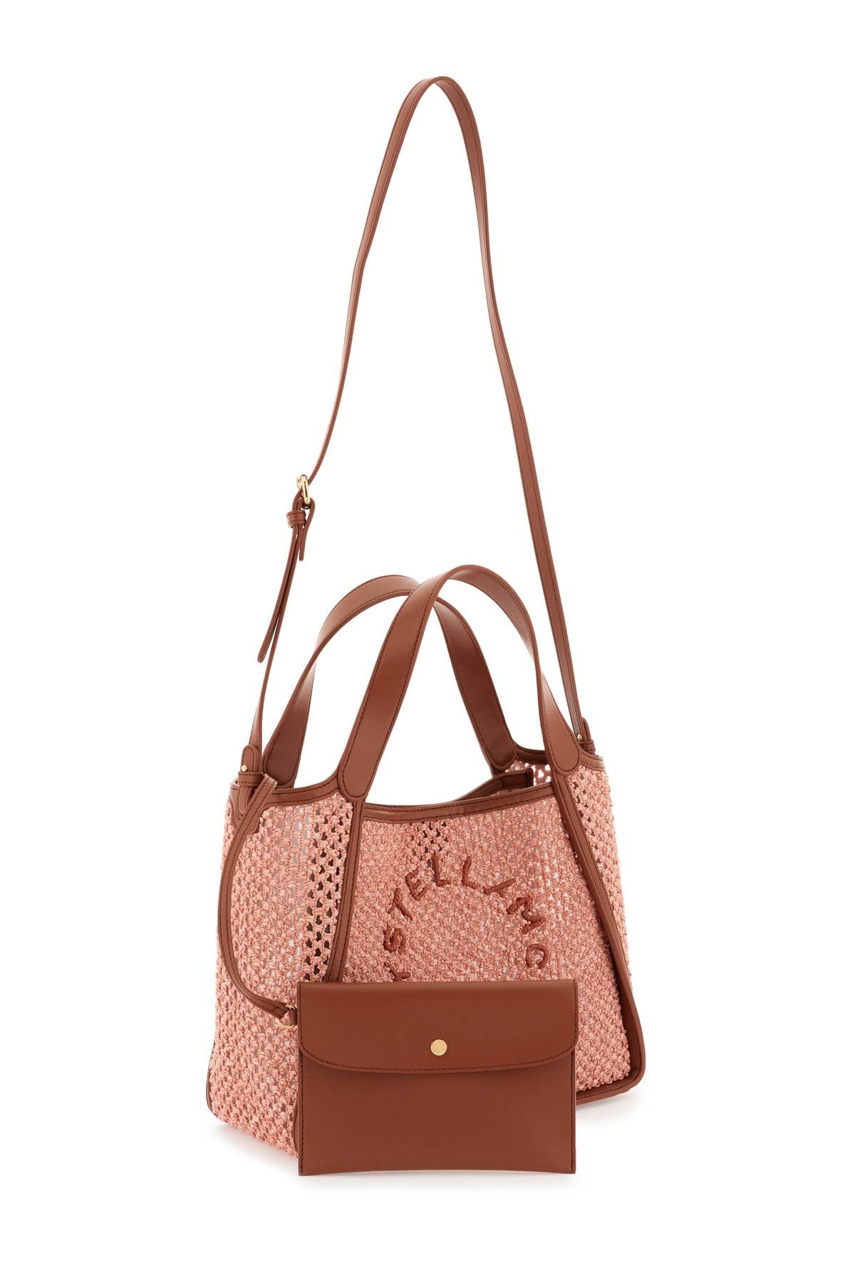 Stella mccartney raffia-effect nylon crossbody bag