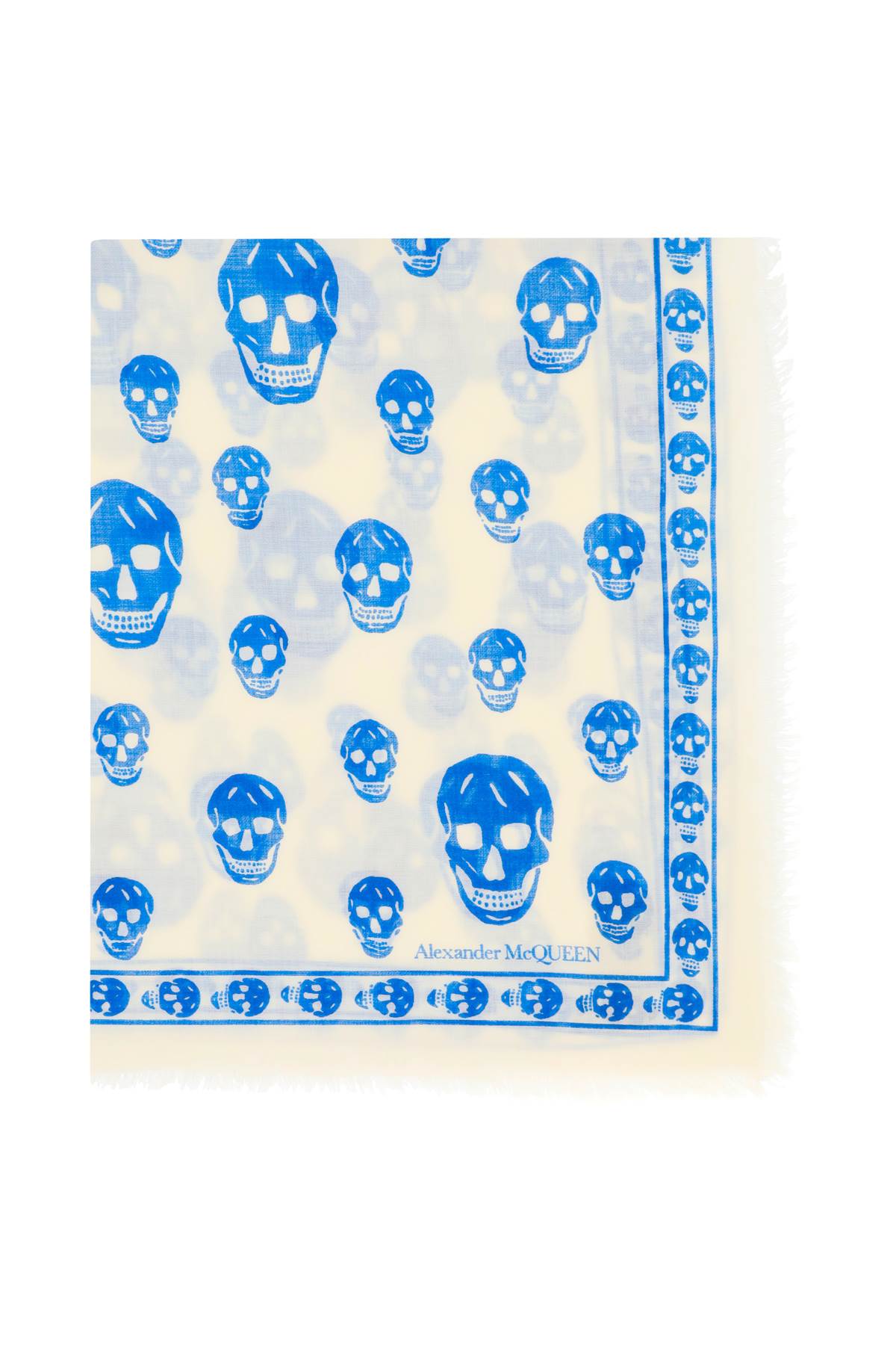 Alexander mcqueen skull scarf in light wool