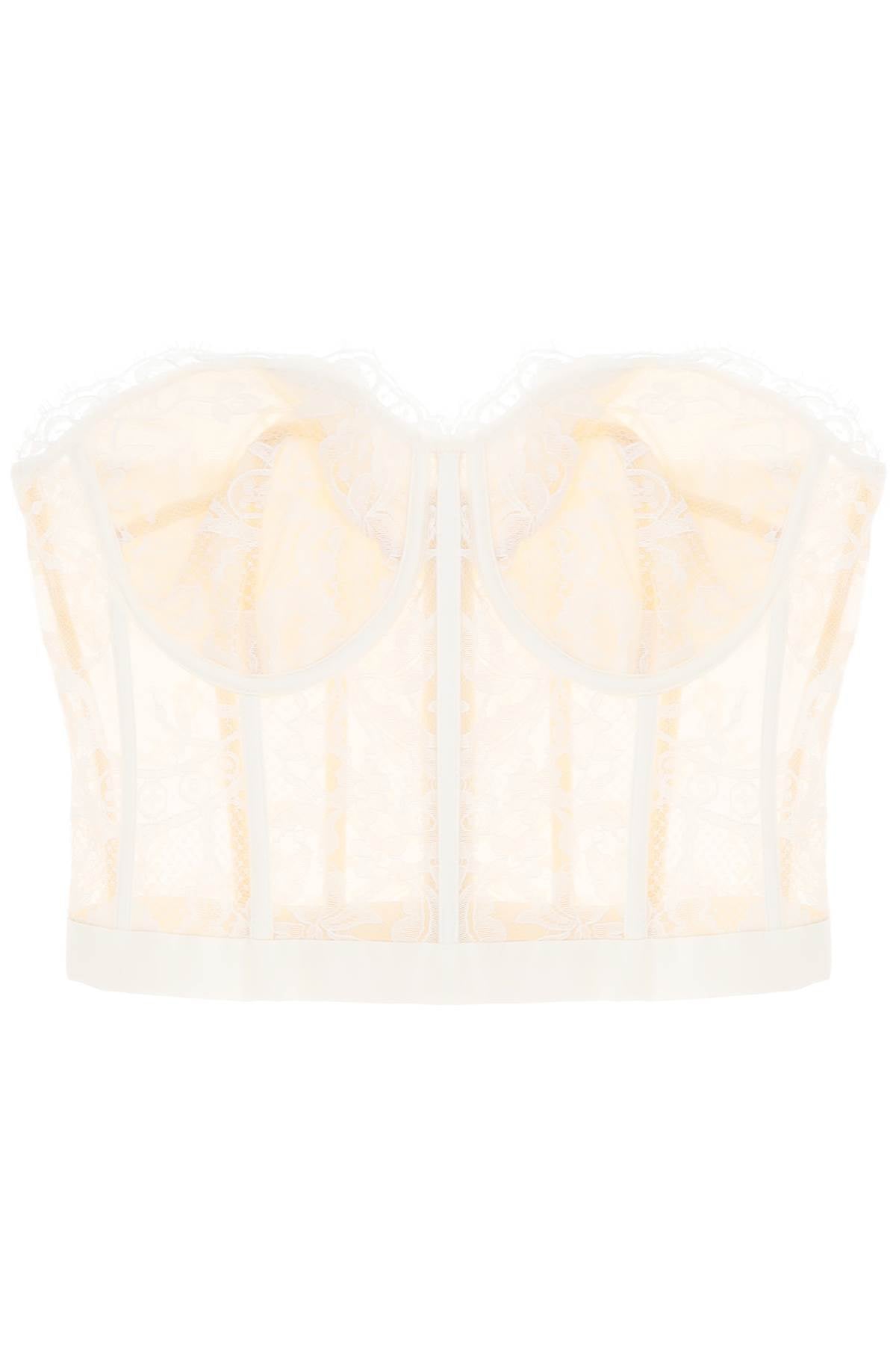 Alexander mcqueen cropped bustier top in lace