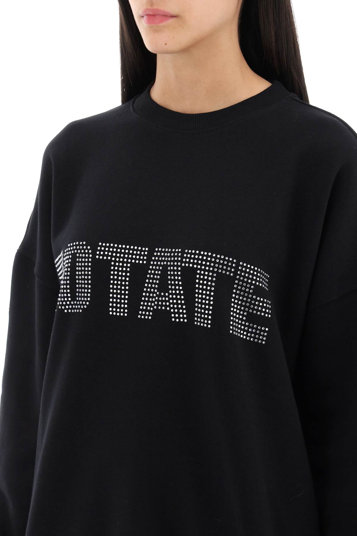 Rotate crew-neck sweatshirt with crystal logo