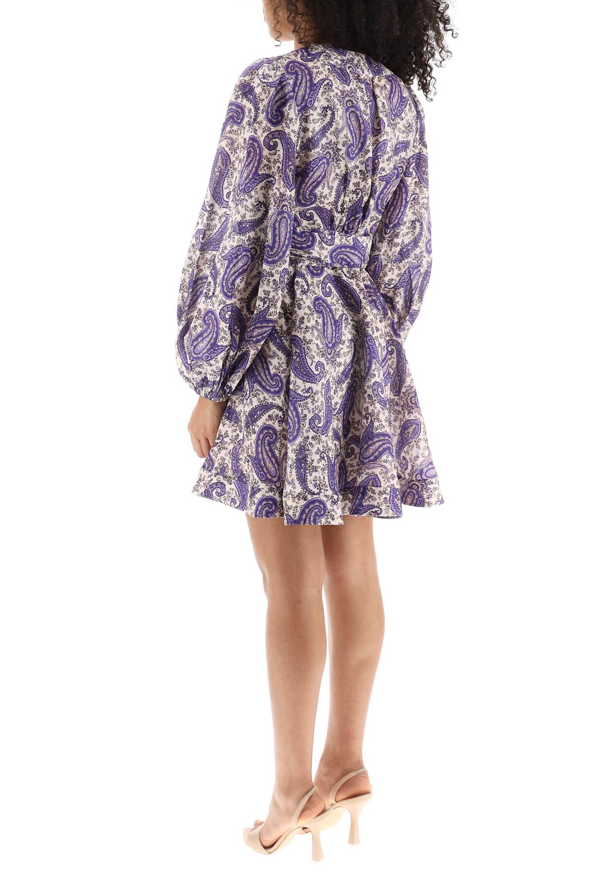 Zimmermann paisley print linen devi wrap minidress - ALPHA PANTHEON Opulencia Elegante | Unveiling the Premier Destination for Designer Fashion & Luxury Apparel