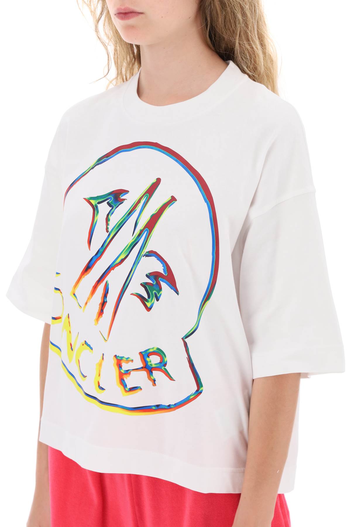 Moncler basic cropped t-shirt with logo print