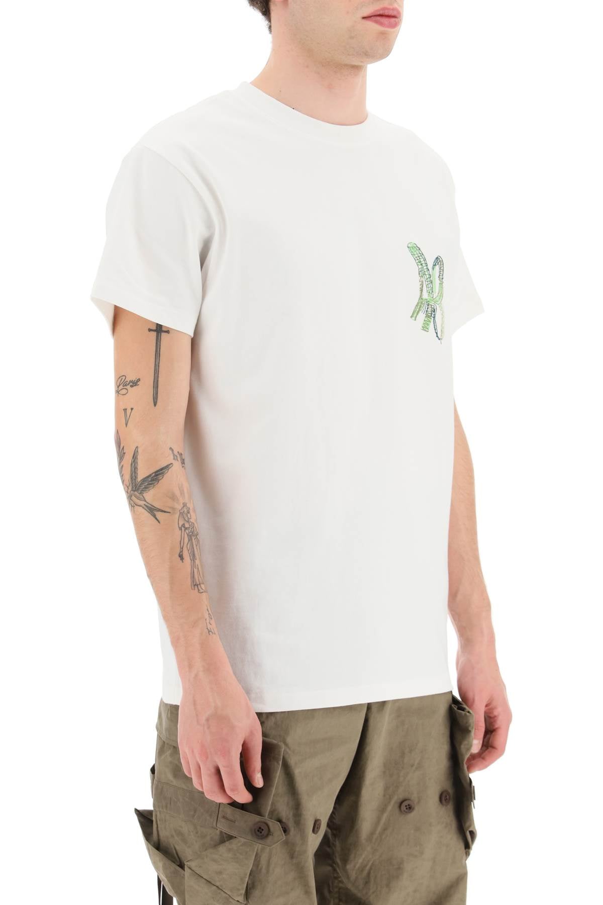 Andersson bell monogram embroidery and rear maxi print t-shirt