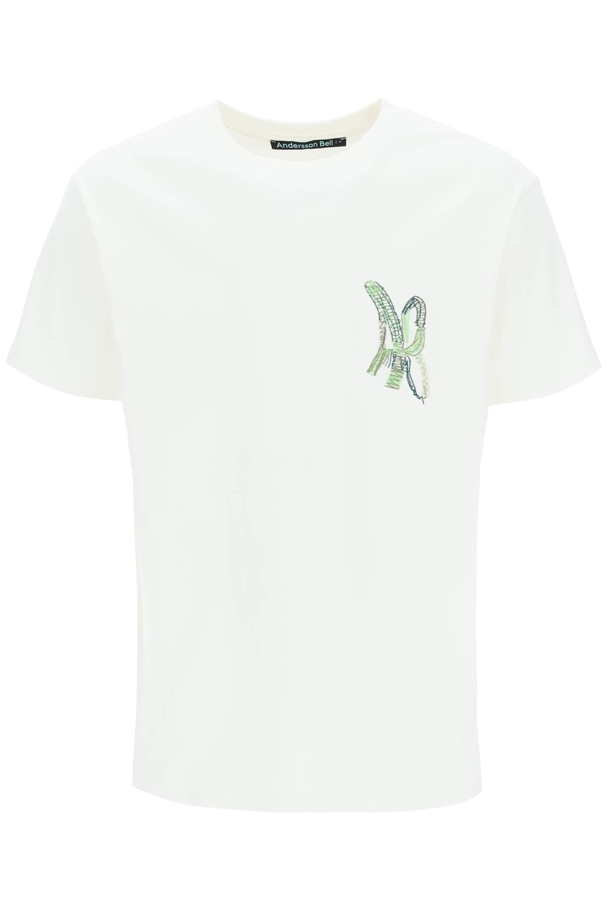 Andersson bell monogram embroidery and rear maxi print t-shirt