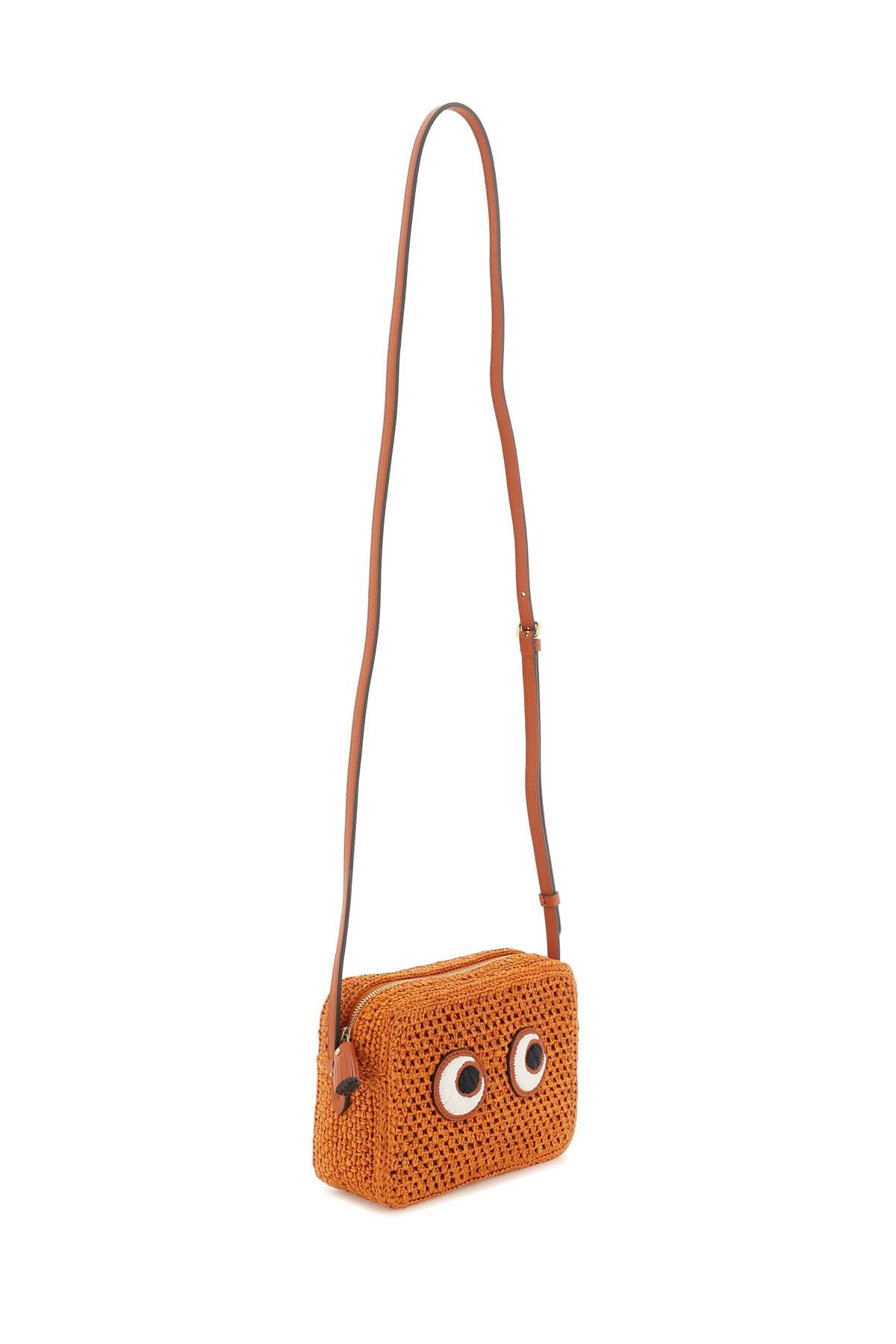 Anya hindmarch raffia eyes crossbody bag