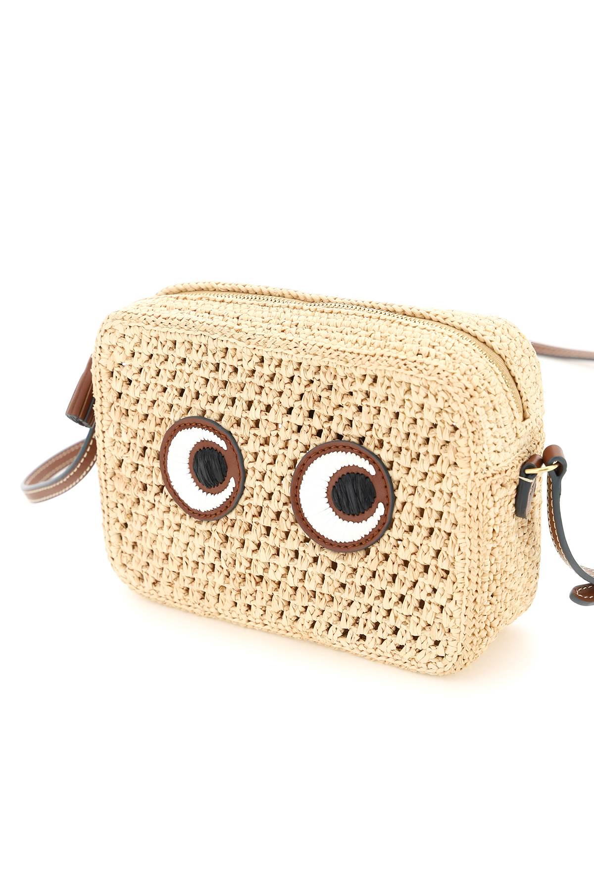 Anya hindmarch raffia eyes crossbody bag