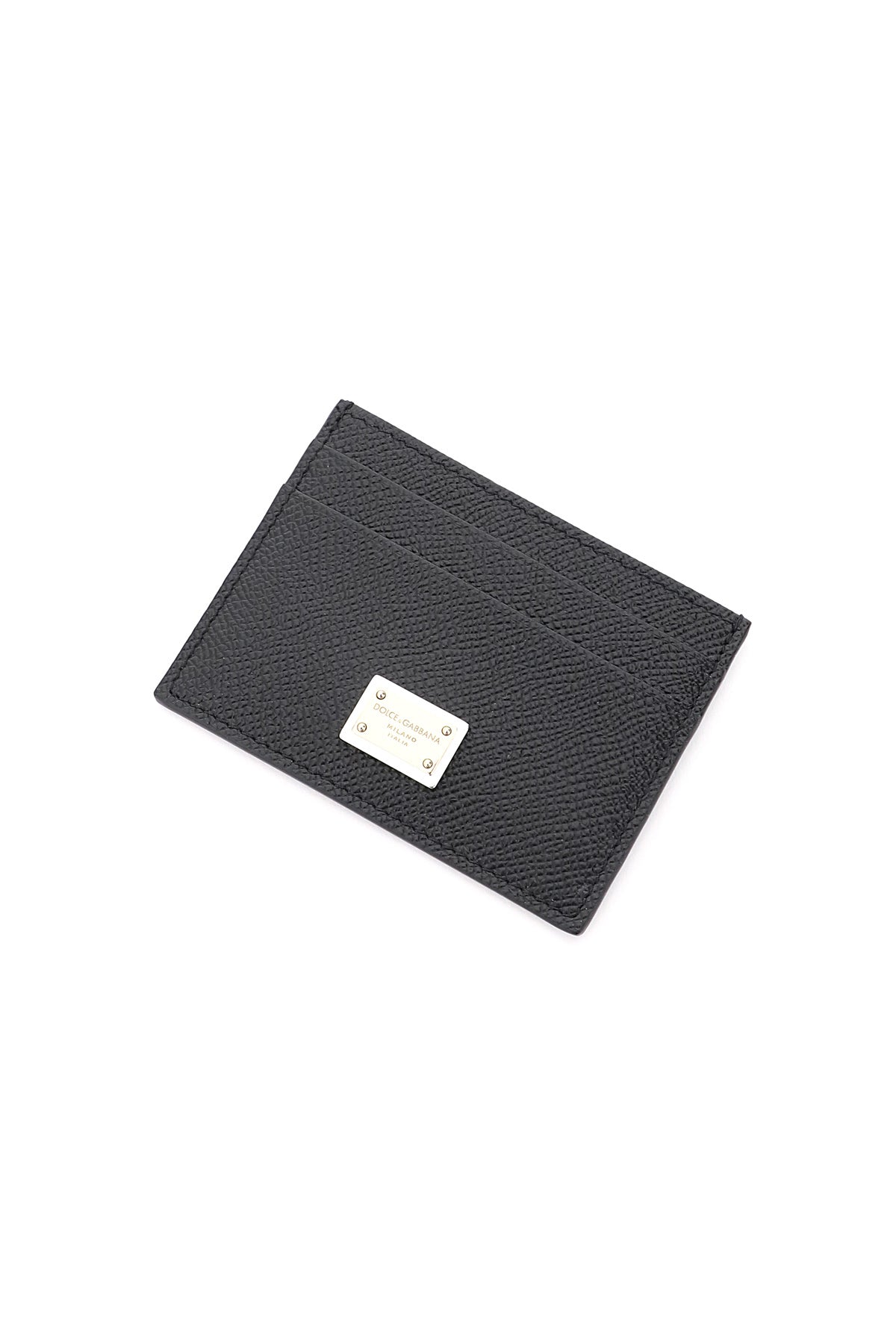 Dolce & gabbana leather card holder with logo plaque