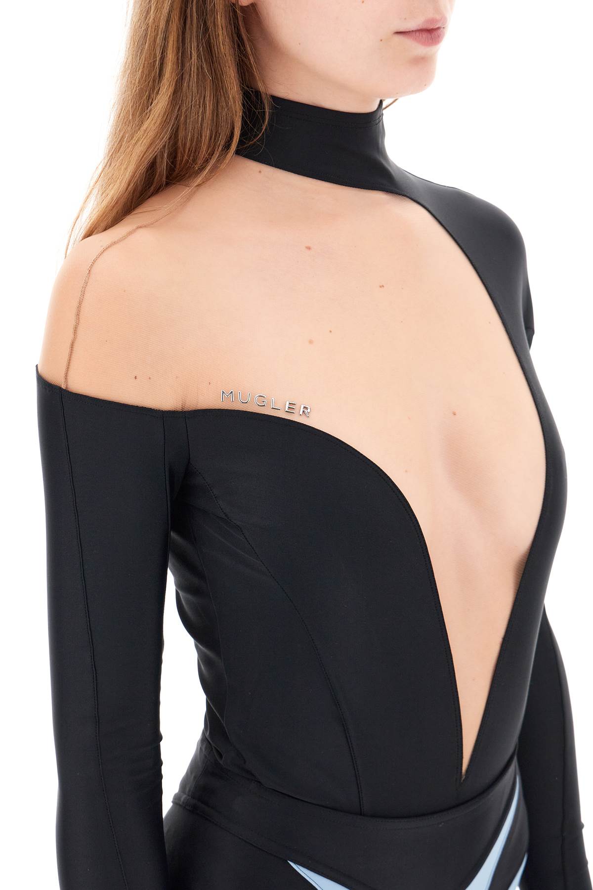 Mugler long sleeve illusion bodysuit