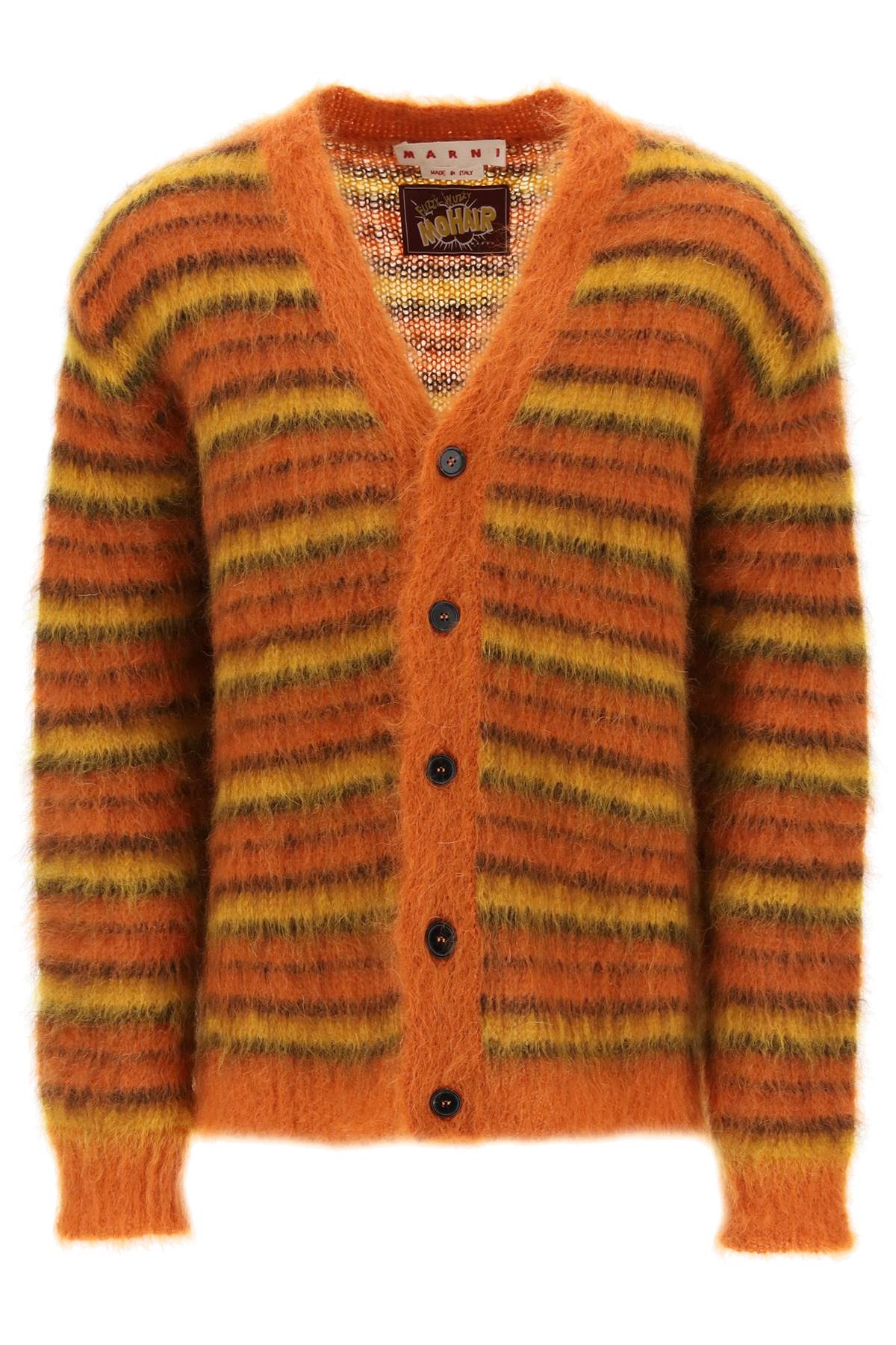 Marni cardigan in striped brushed mohair - ALPHA PANTHEON Opulencia Elegante | Unveiling the Premier Destination for Designer Fashion & Luxury Apparel