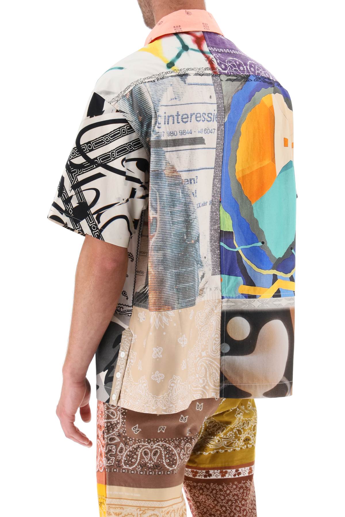 Children of the discordance short-sleeved patchwork shirt