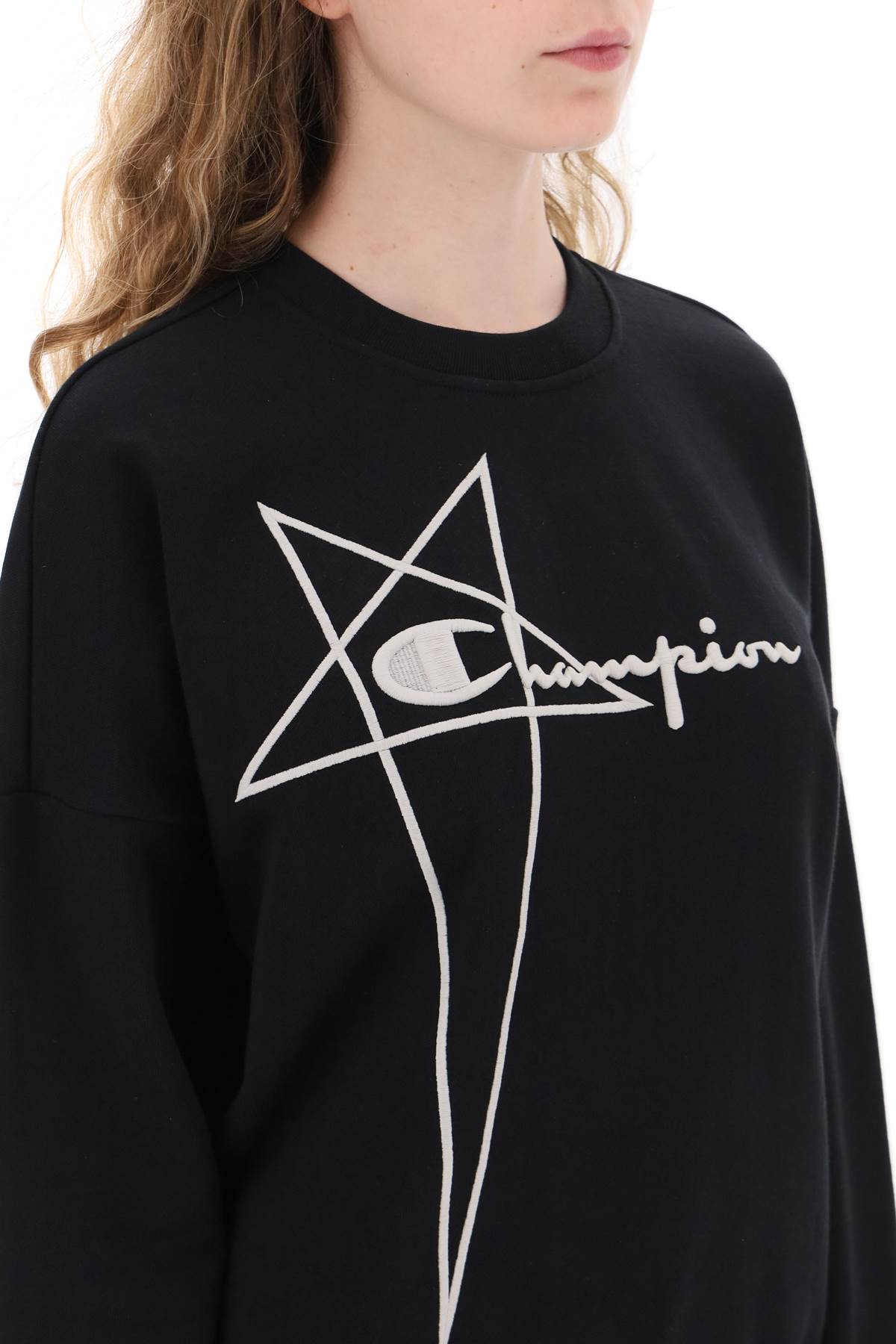 Rick owens 'champion x rick owens' crew-neck sweatshirt with logo embroidery