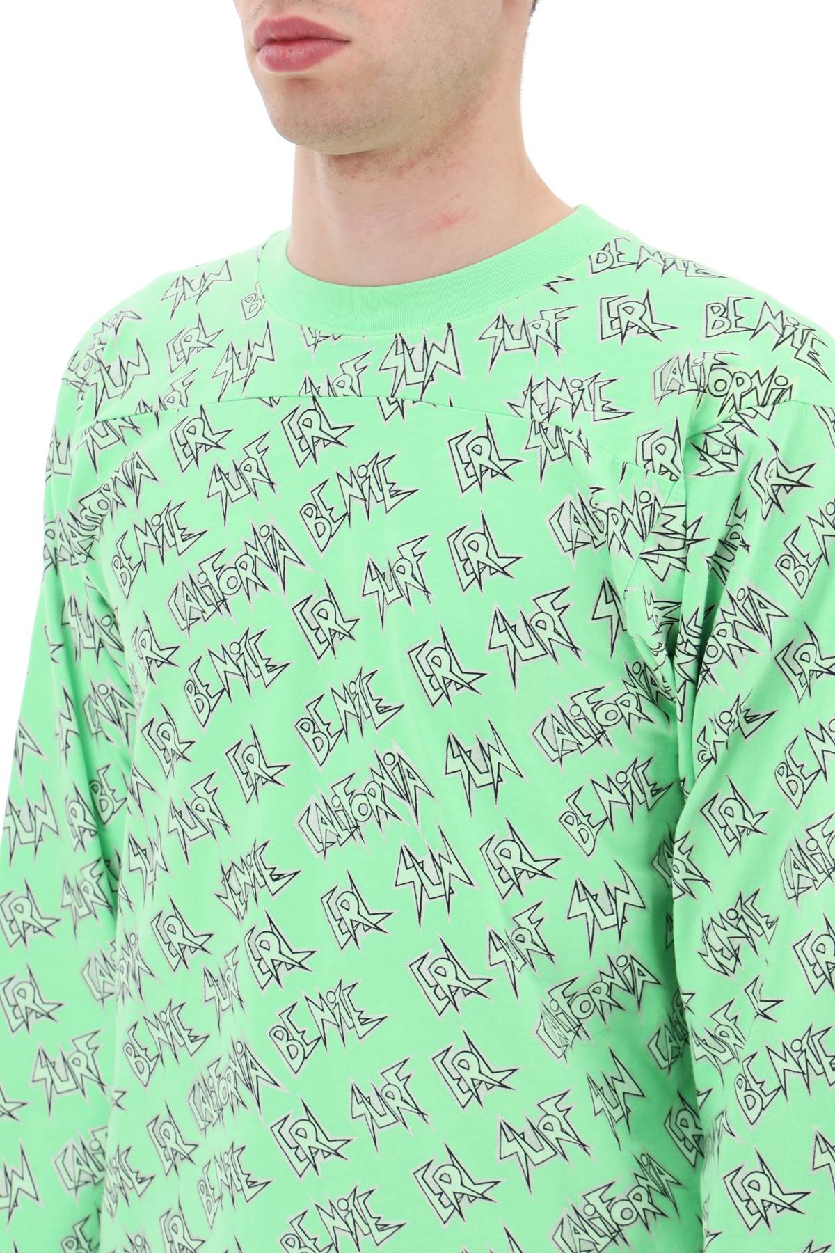 Erl 'waffle' long sleeved t-shirt with all-over print