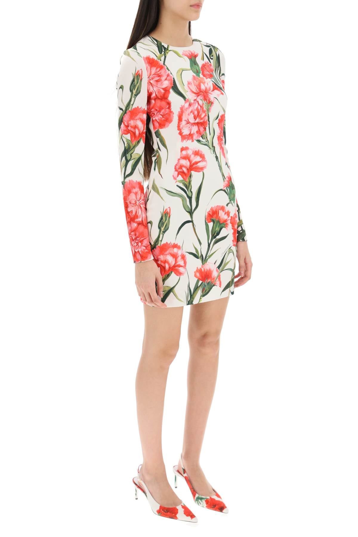 Dolce & gabbana long-sleeved sheath dress carnation print