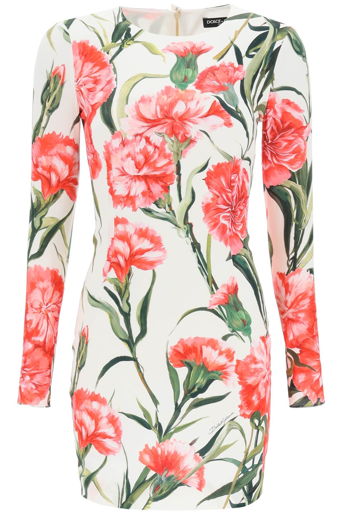 Dolce & gabbana long-sleeved sheath dress carnation print