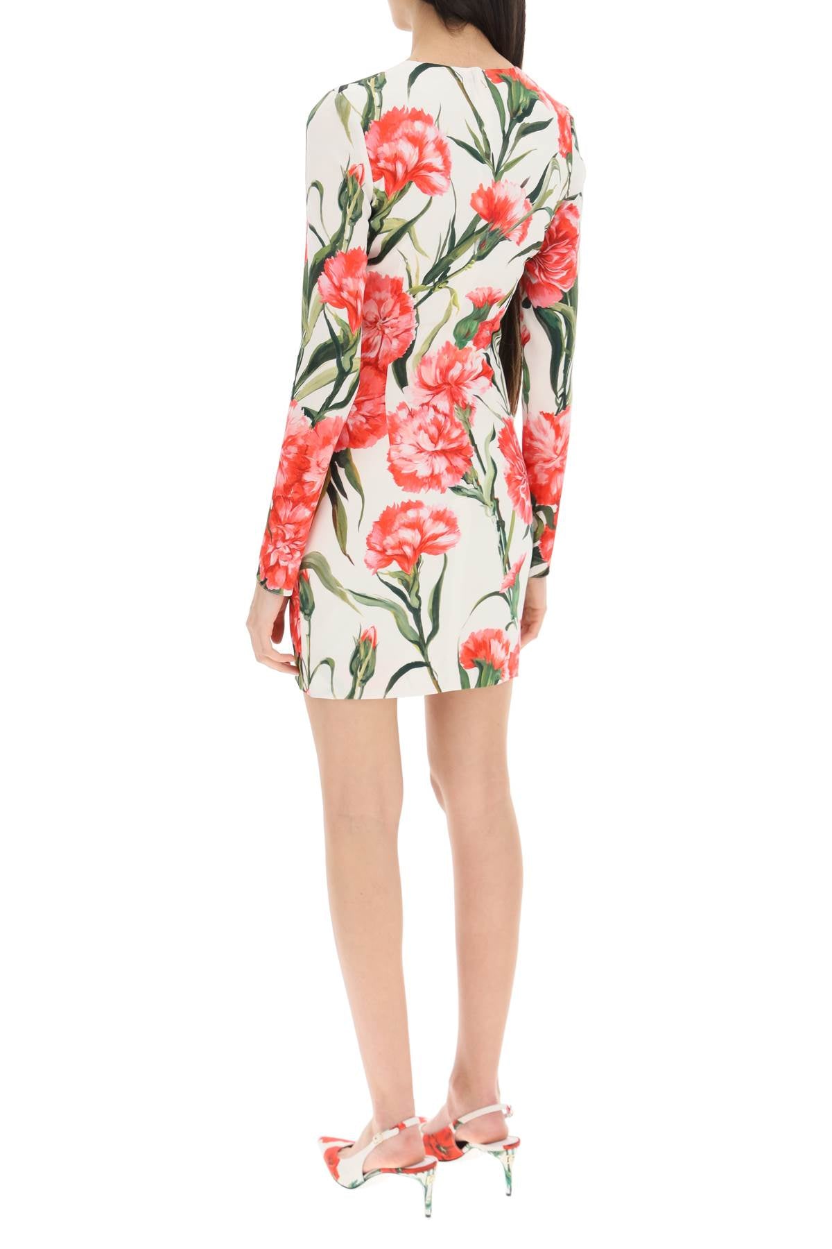 Dolce & gabbana long-sleeved sheath dress carnation print