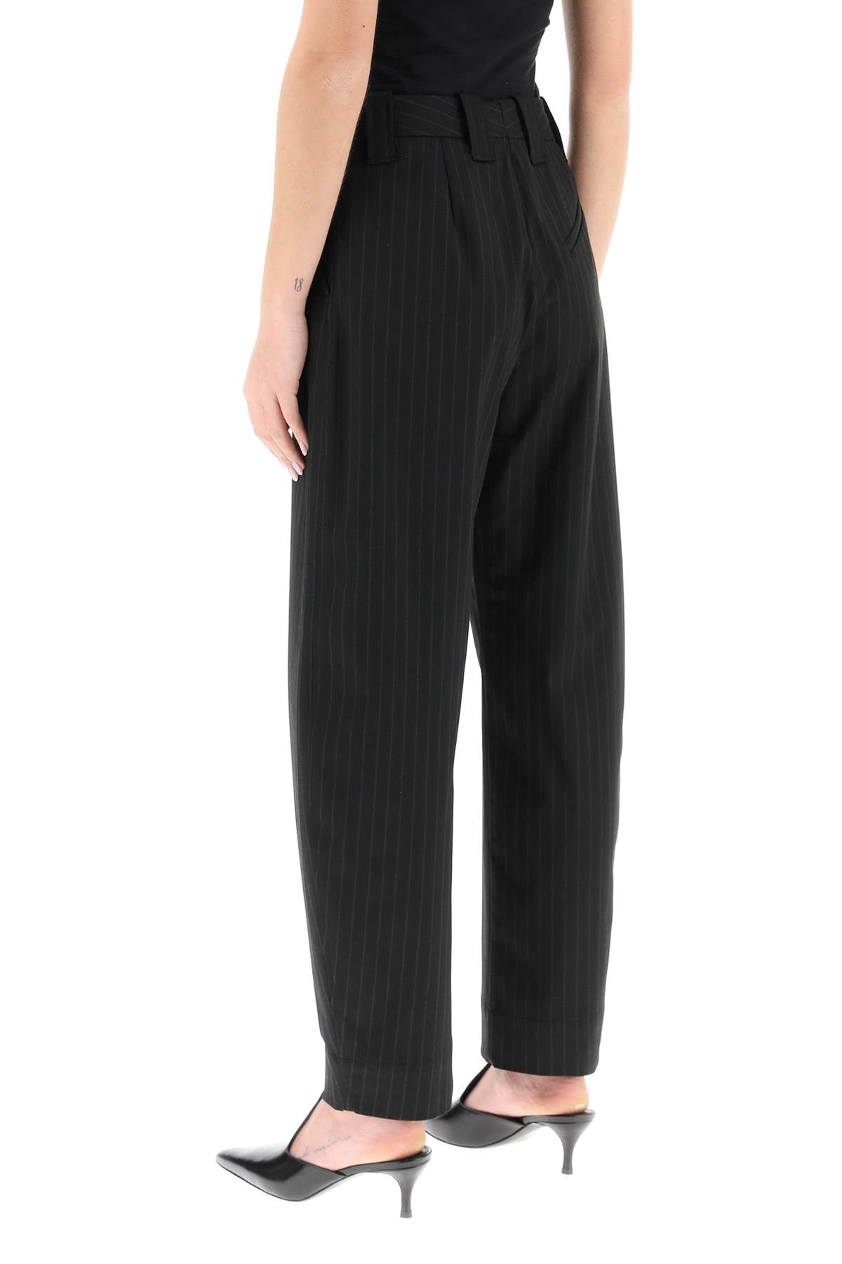 Ganni pinstriped carrot pants