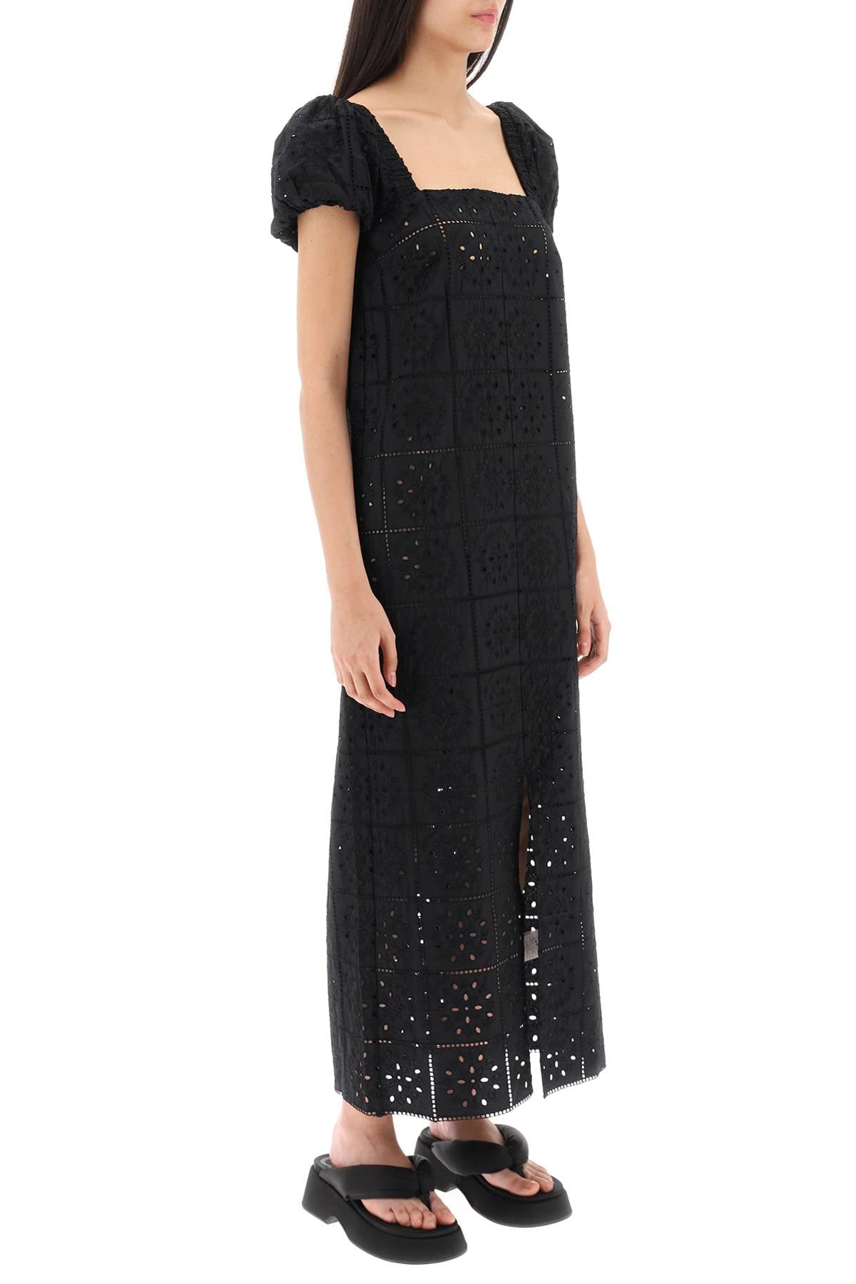 Ganni broderie anglaise maxi dress