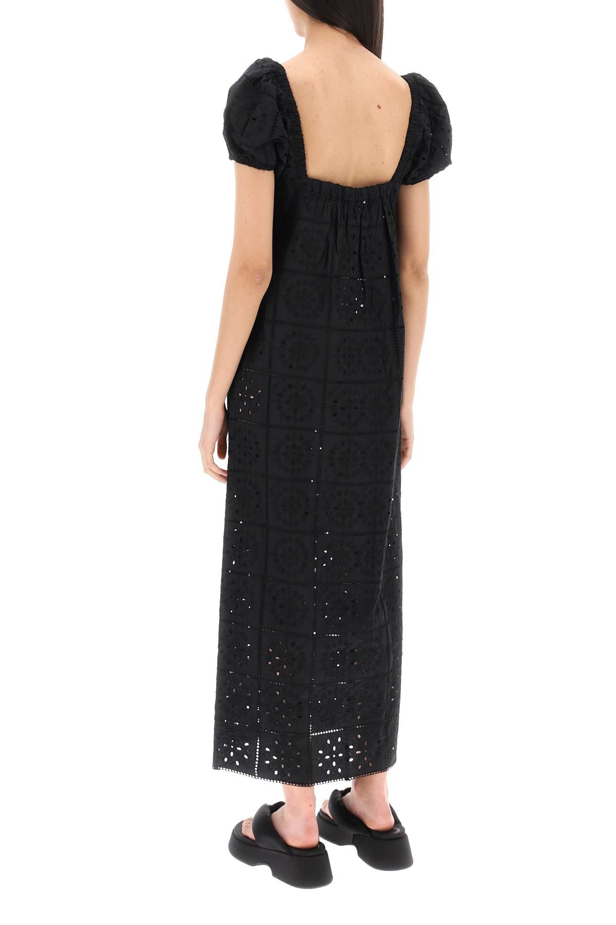 Ganni broderie anglaise maxi dress