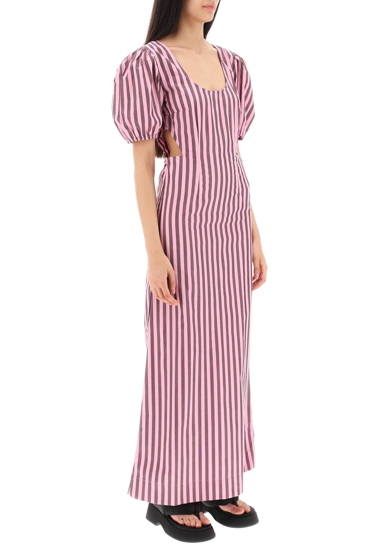 Ganni striped maxi dress with cut-outs - ALPHA PANTHEON Opulencia Elegante | Unveiling the Premier Destination for Designer Fashion & Luxury Apparel