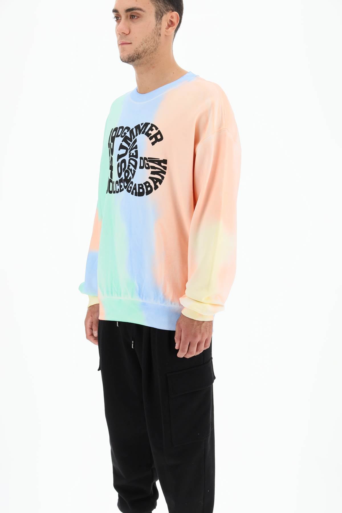 Dolce & gabbana tie-dye sweatshirt with logo