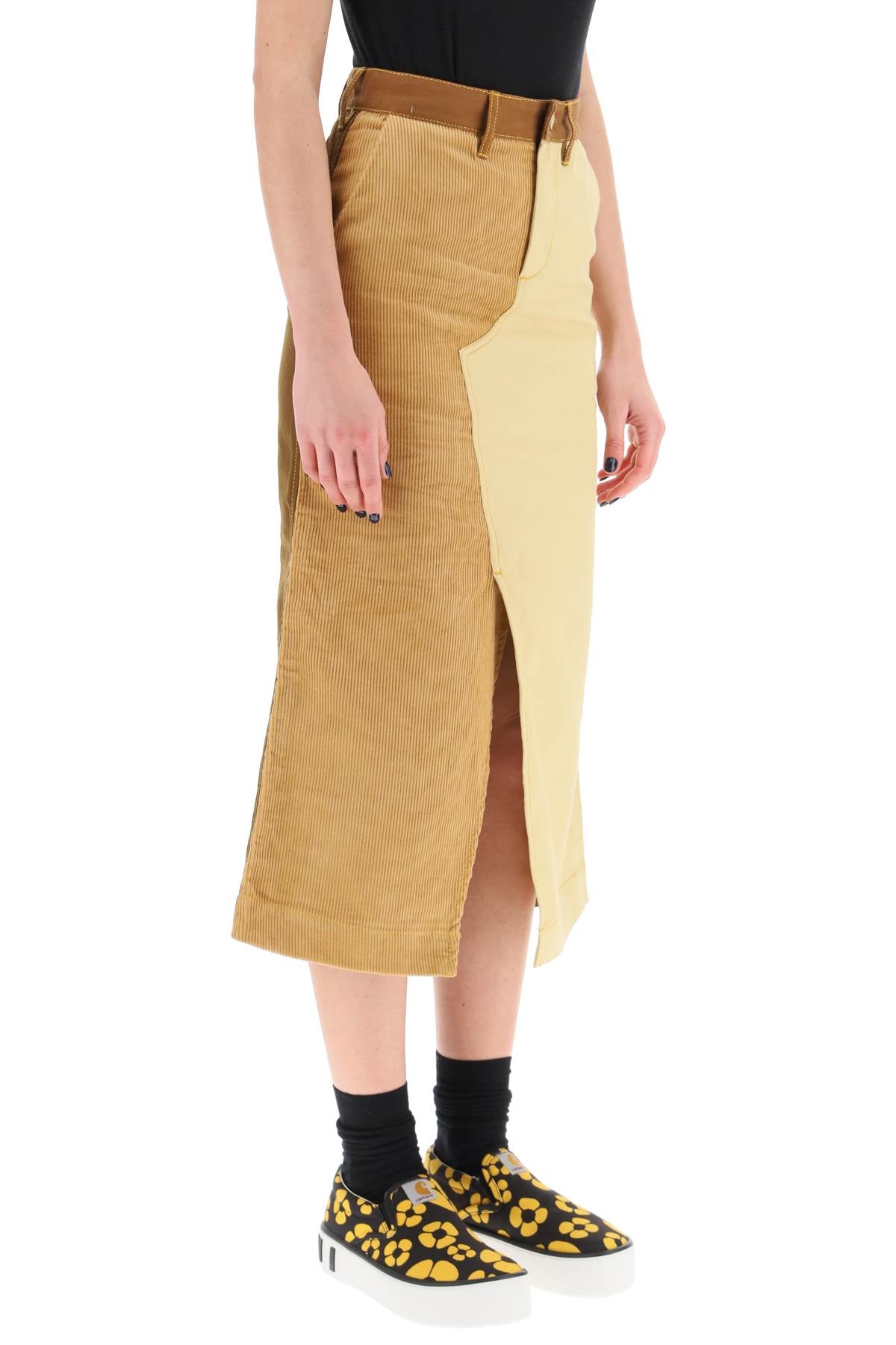 Marni x carhartt color-block midi skirt